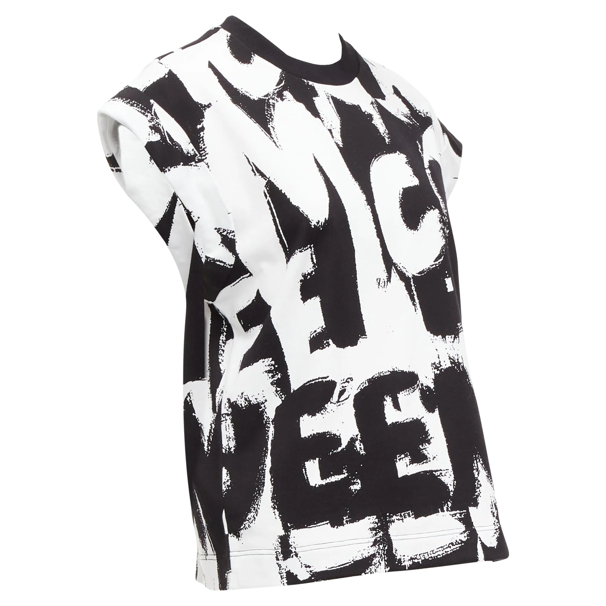 Women's Alexander McQueen cotton graffiti boxy top - Image 3