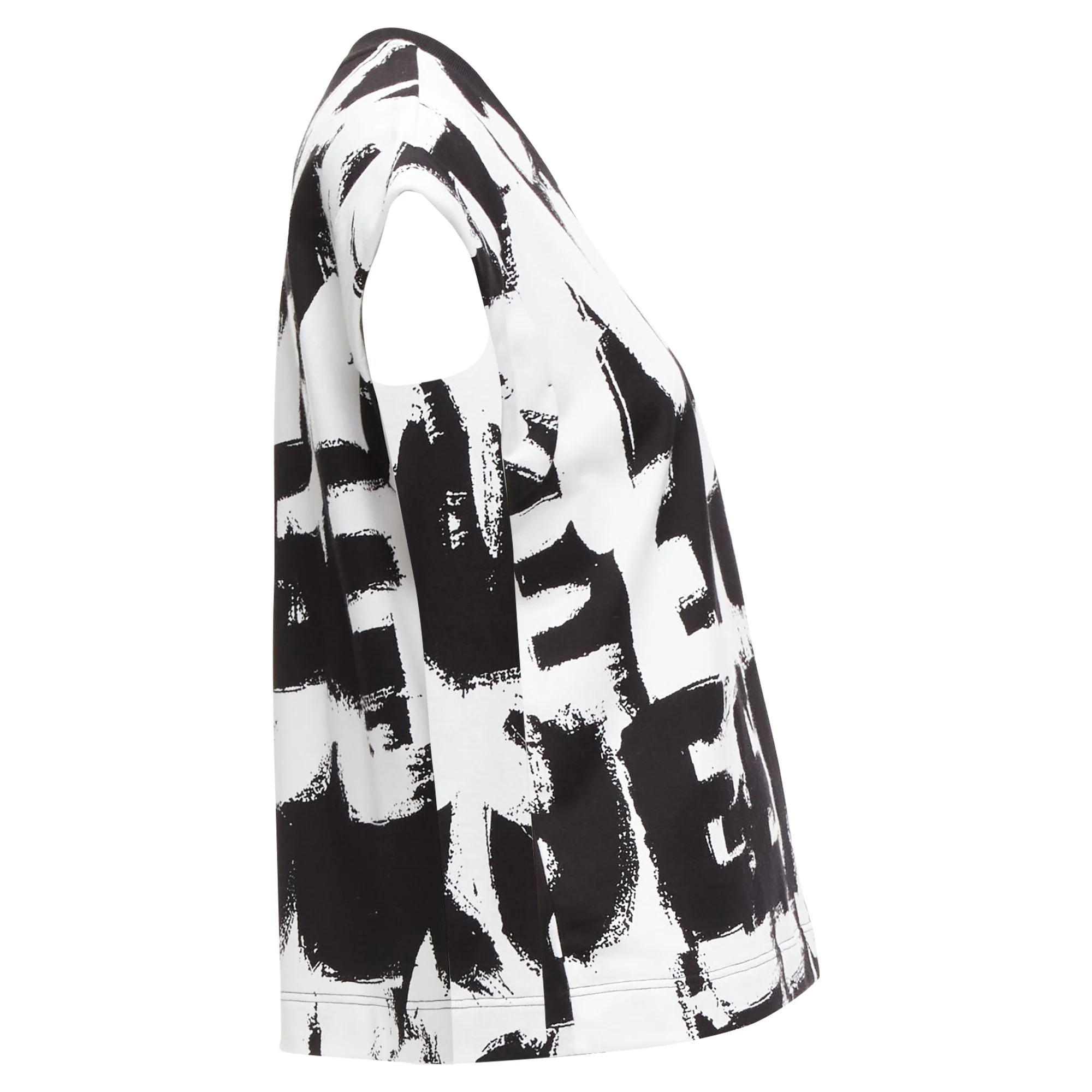 Women's Alexander McQueen cotton graffiti boxy top - Image 4