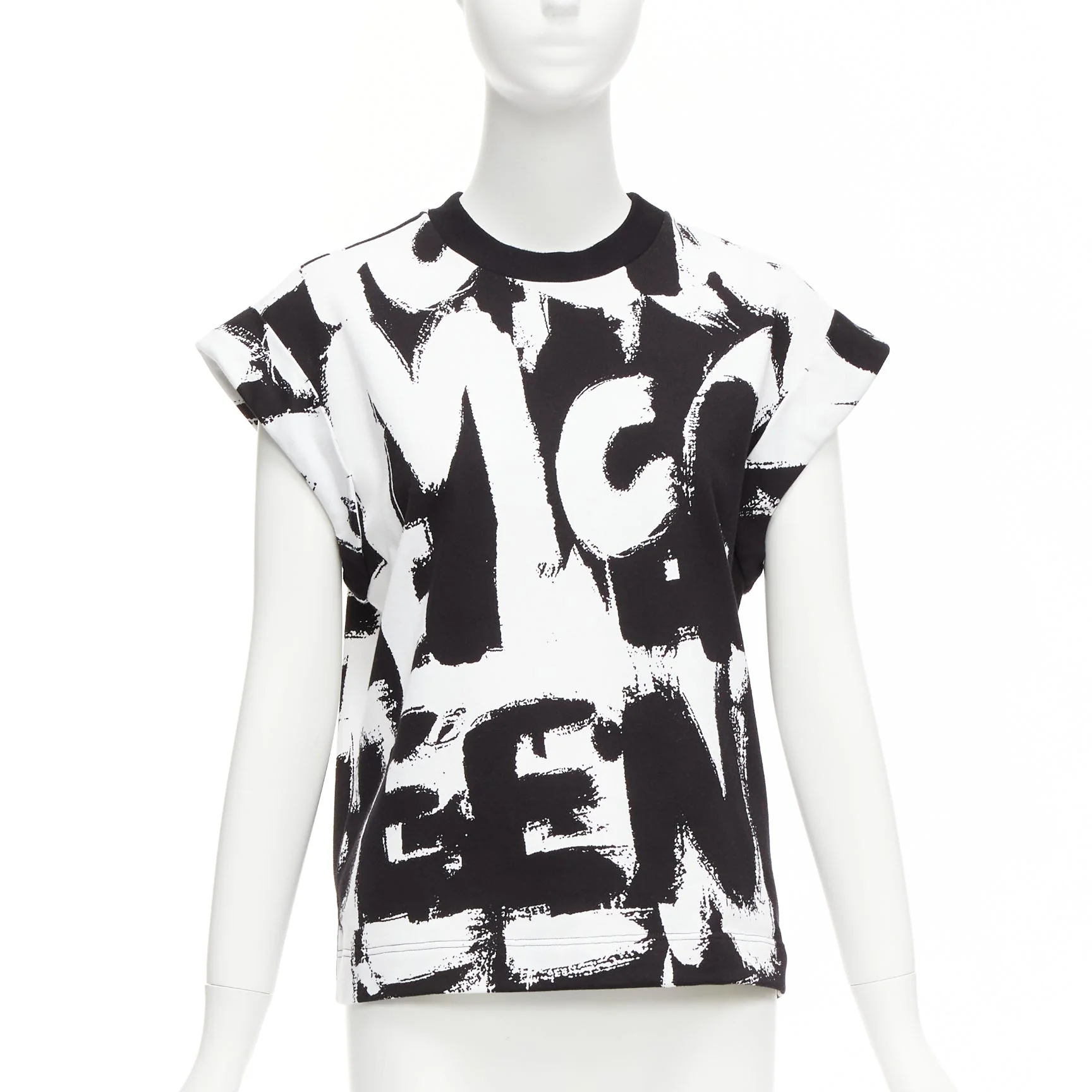 Women's Alexander McQueen cotton graffiti boxy top - Image 7