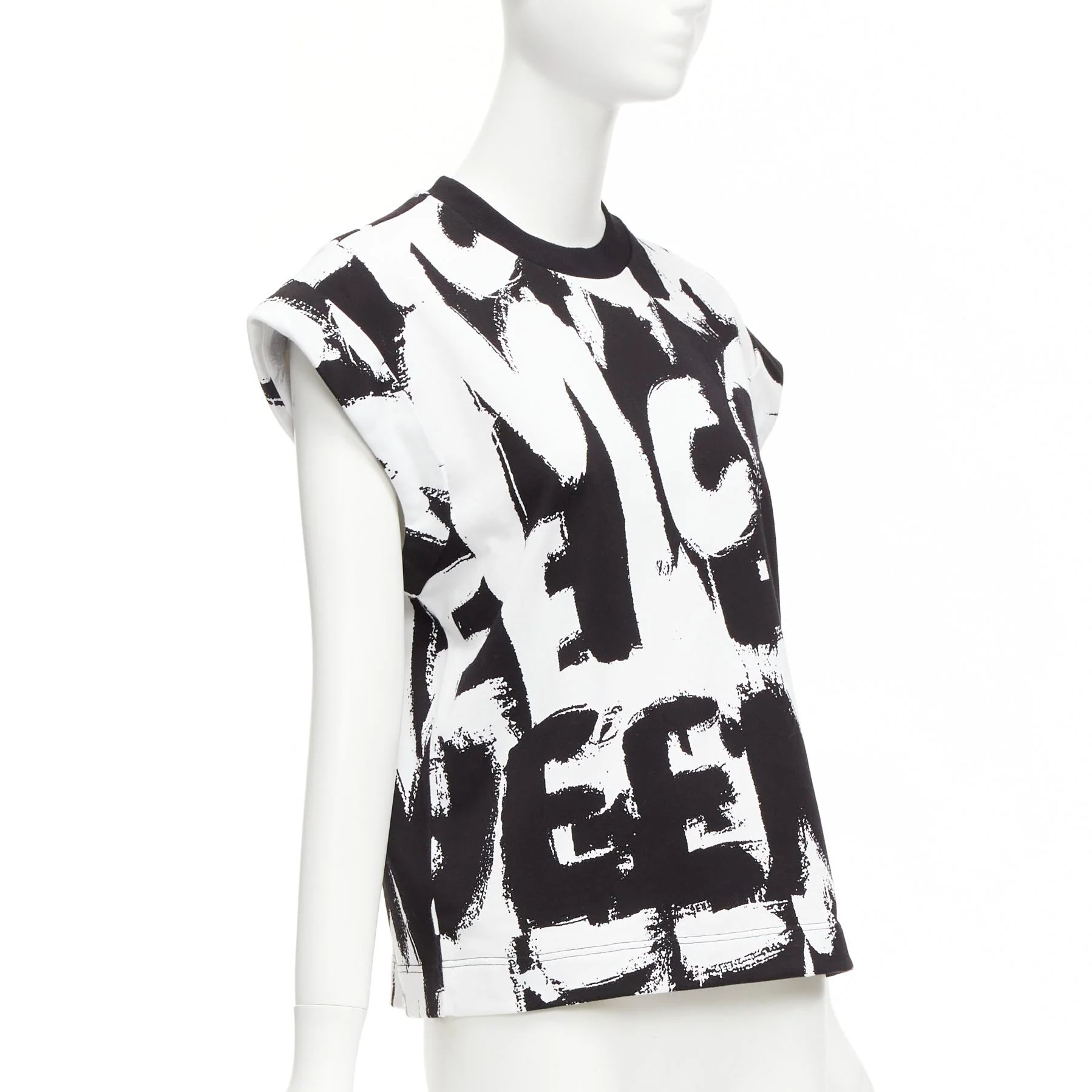 Women's Alexander McQueen cotton graffiti boxy top - Image 9