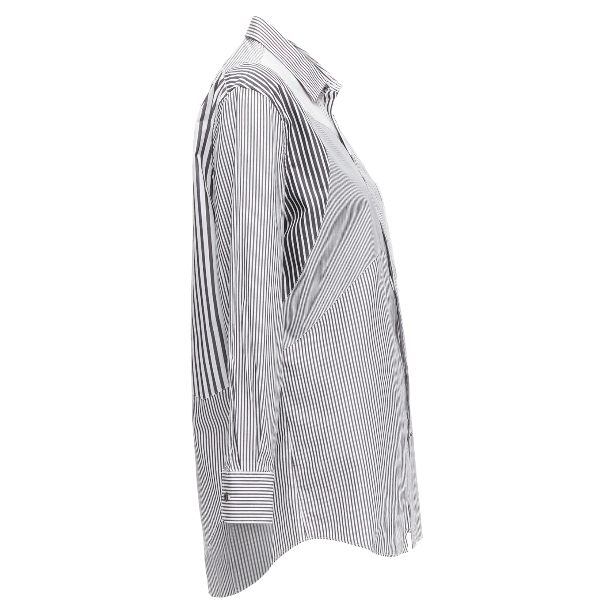 Women's Alexander McQueen cotton mixed stripes patchwork shirt - Image 4