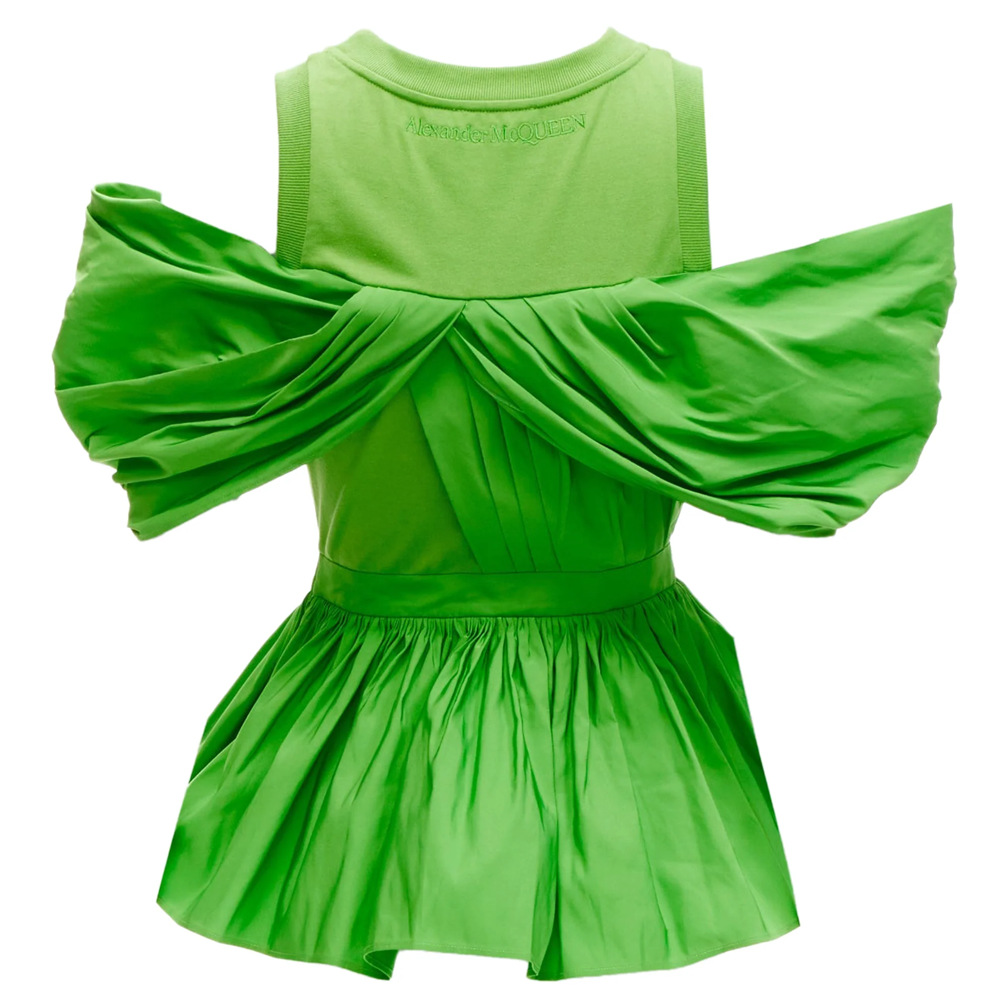 Women's Alexander McQueen cotton pleated peplum shoulder top - Image 5