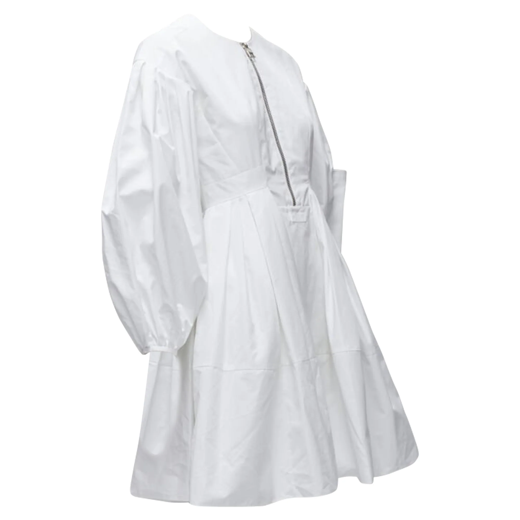 Women's Alexander McQueen cotton zip puff sleeve dress - Image 3