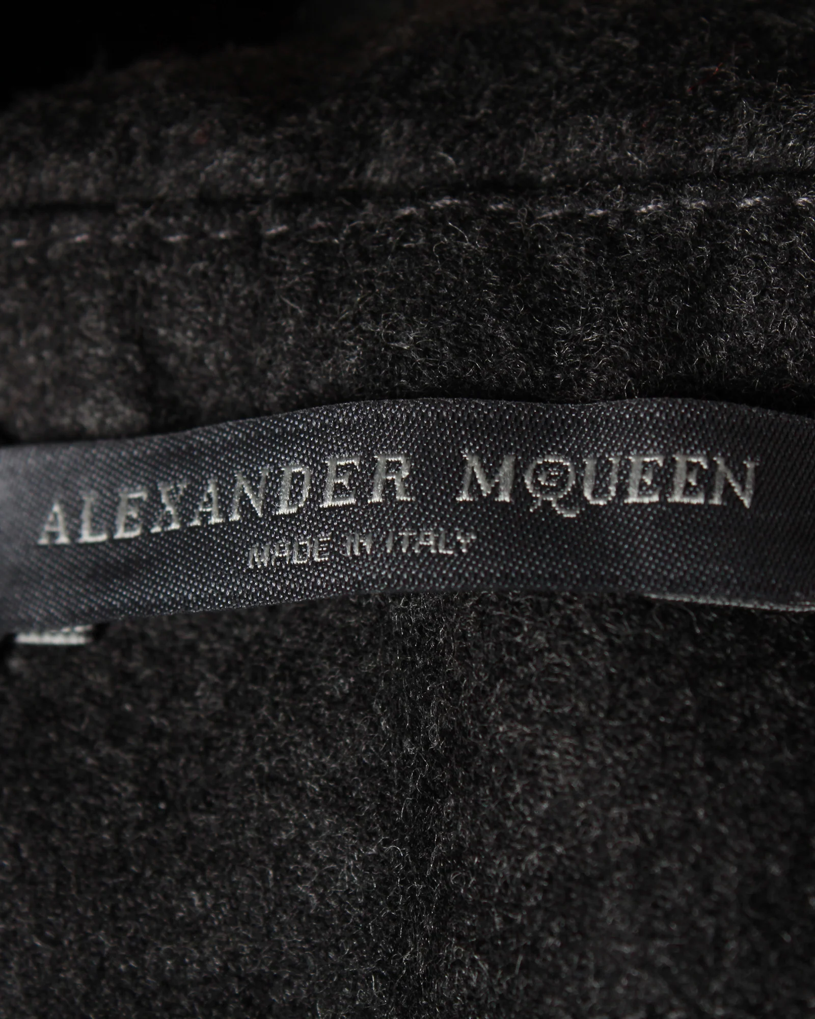 Women's Alexander McQueen Draped Mini Skirt in Gray Wool - Image 2