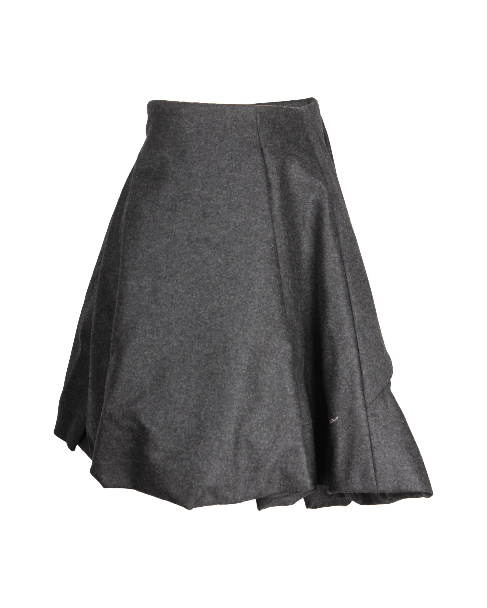 Women's Alexander McQueen Draped Mini Skirt in Gray Wool - Image 4