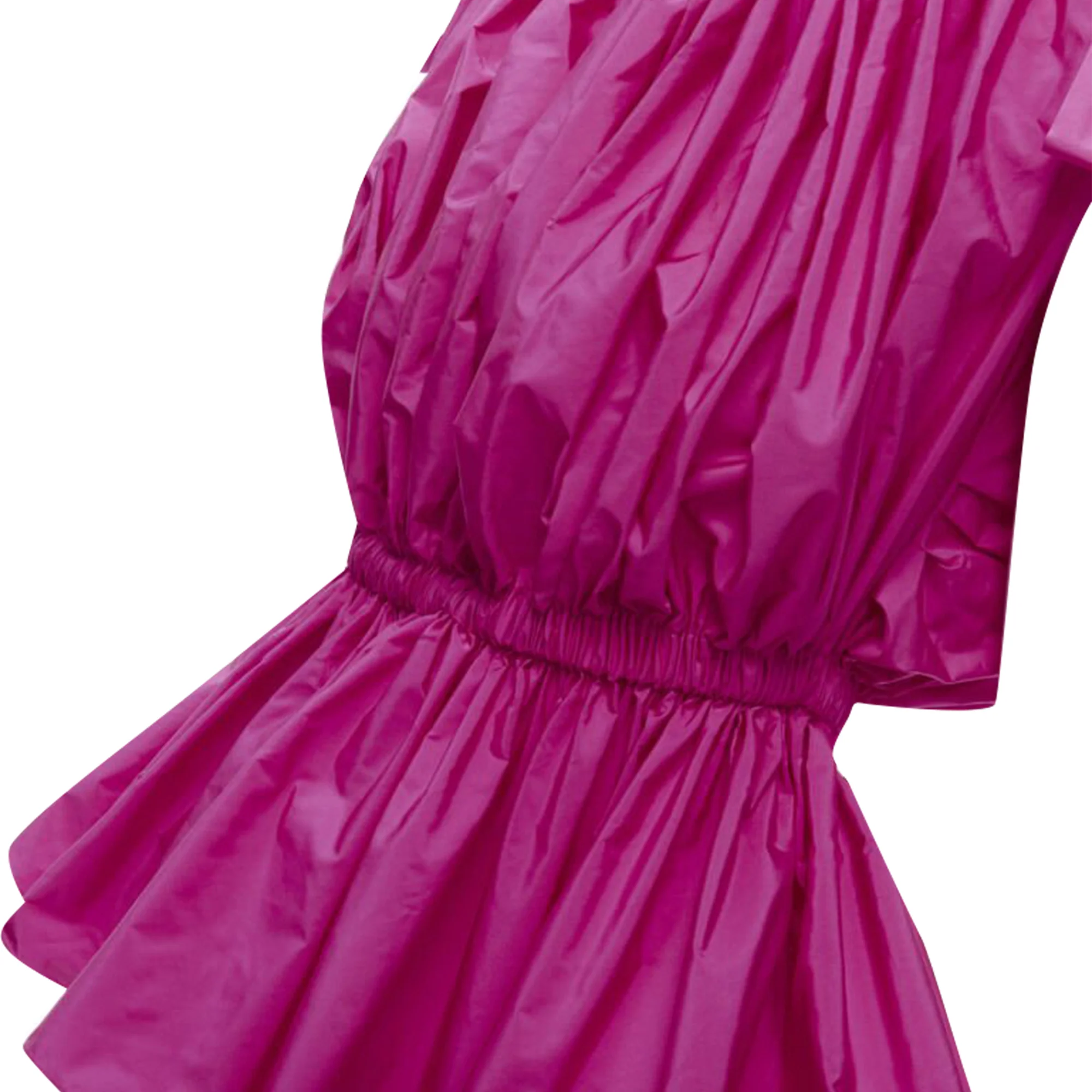 Women's Alexander McQueen fchia crinkled bow tie shoulder peplum top - Image 2