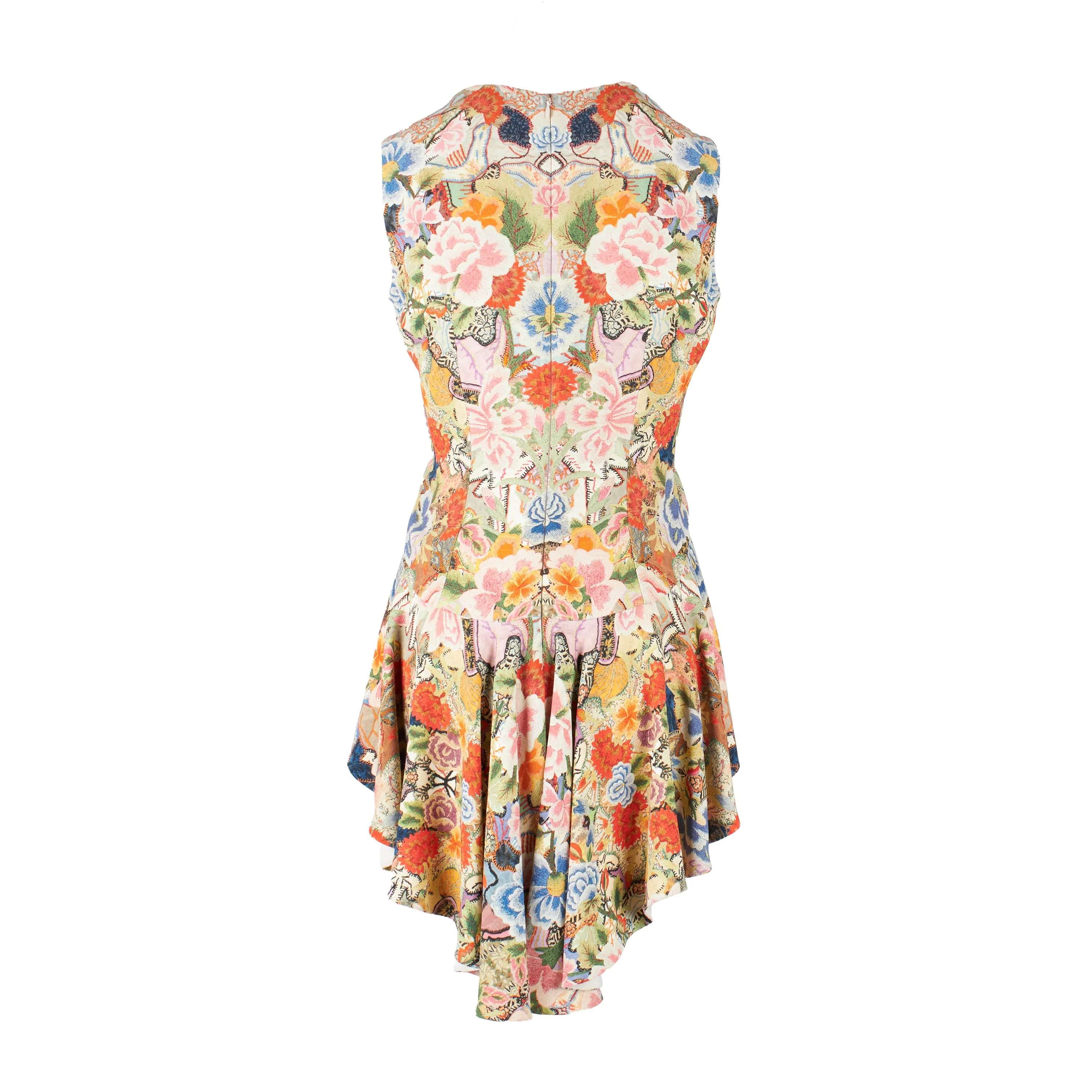 Women's Alexander McQueen Floral Kaleidoscope Peplum Top - '10s - Image 2
