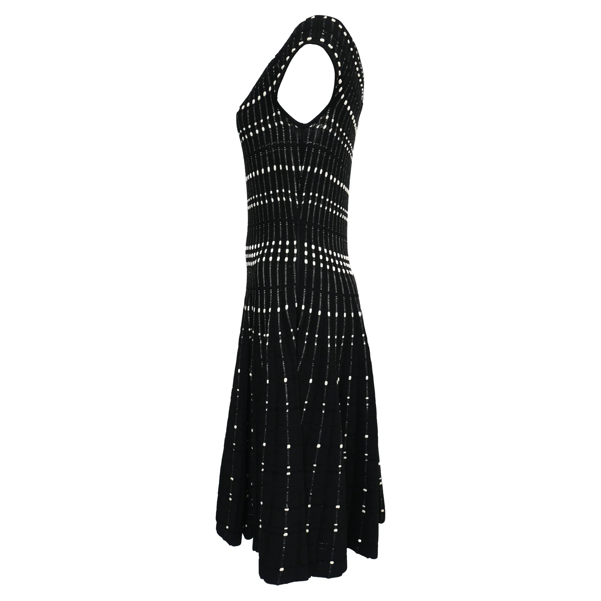 Women's Alexander Mcqueen Knitted Off-Shoulder Mini Dress in Black Viscose - Image 2