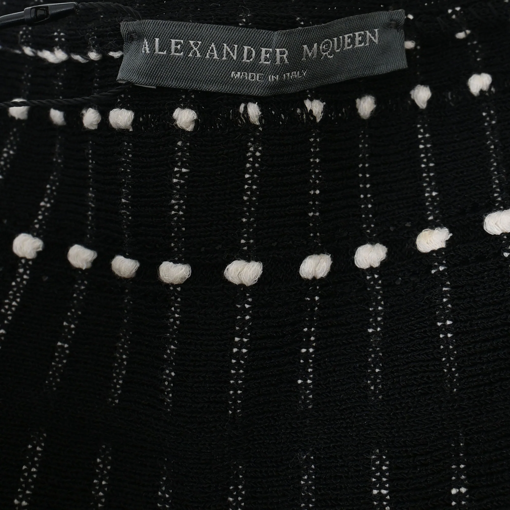 Women's Alexander Mcqueen Knitted Off-Shoulder Mini Dress in Black Viscose - Image 5