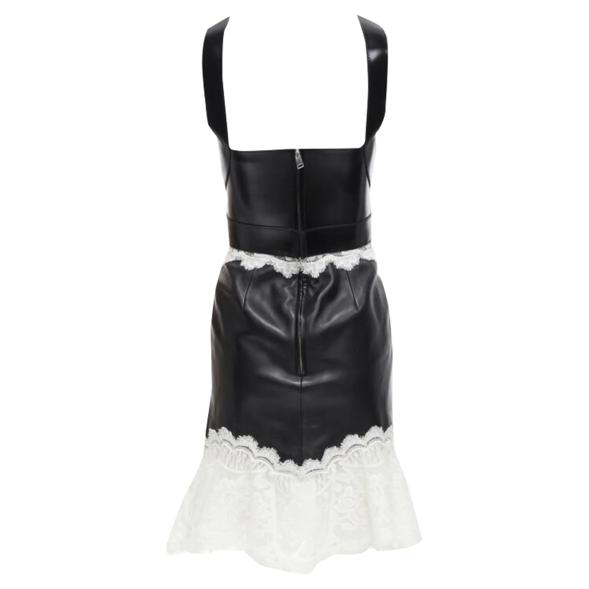 Women's Alexander McQueen leather lace dress - Image 5