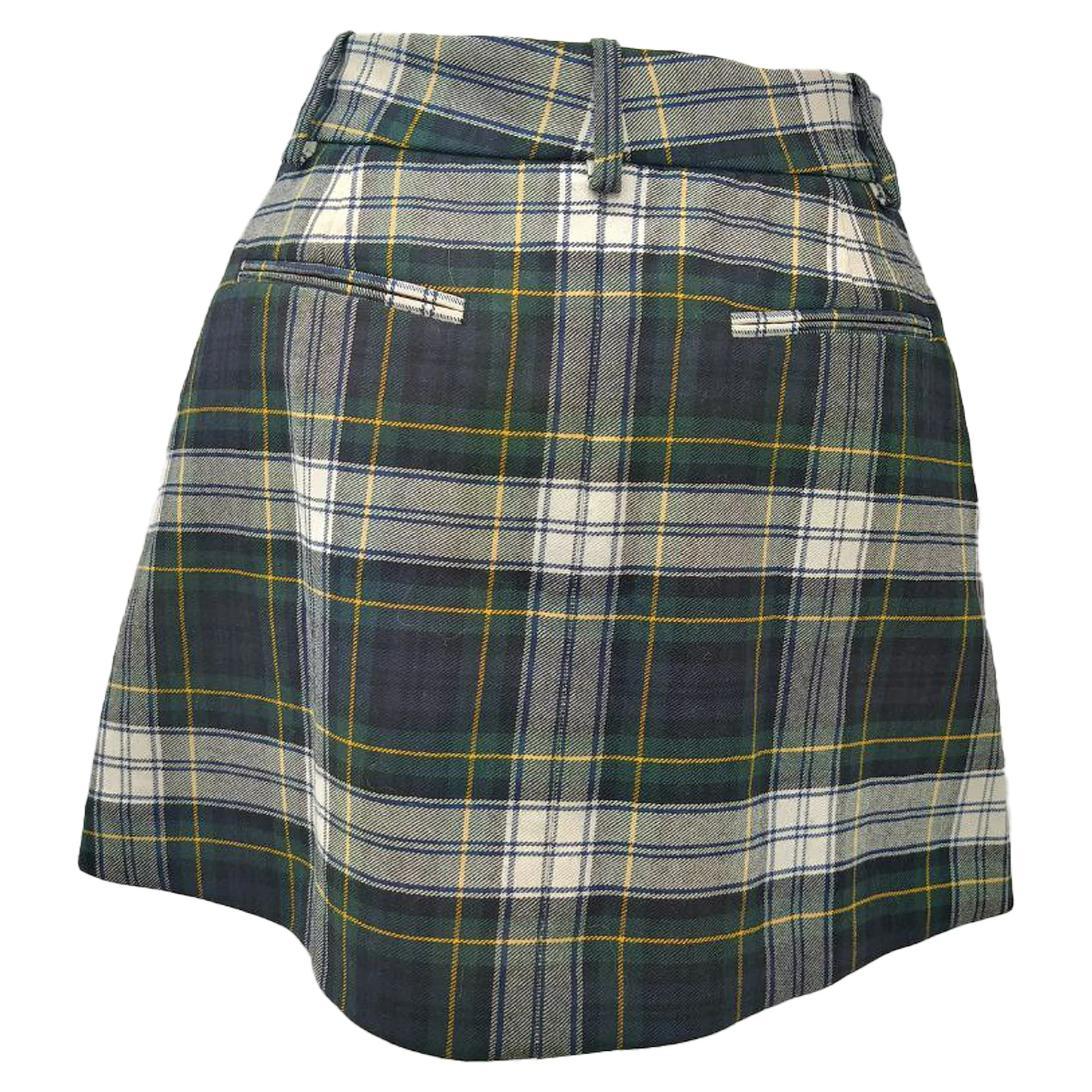 Women's Alexander Mcqueen McQ Plaid Mini Skirt in Multicolor Wool - Image 3