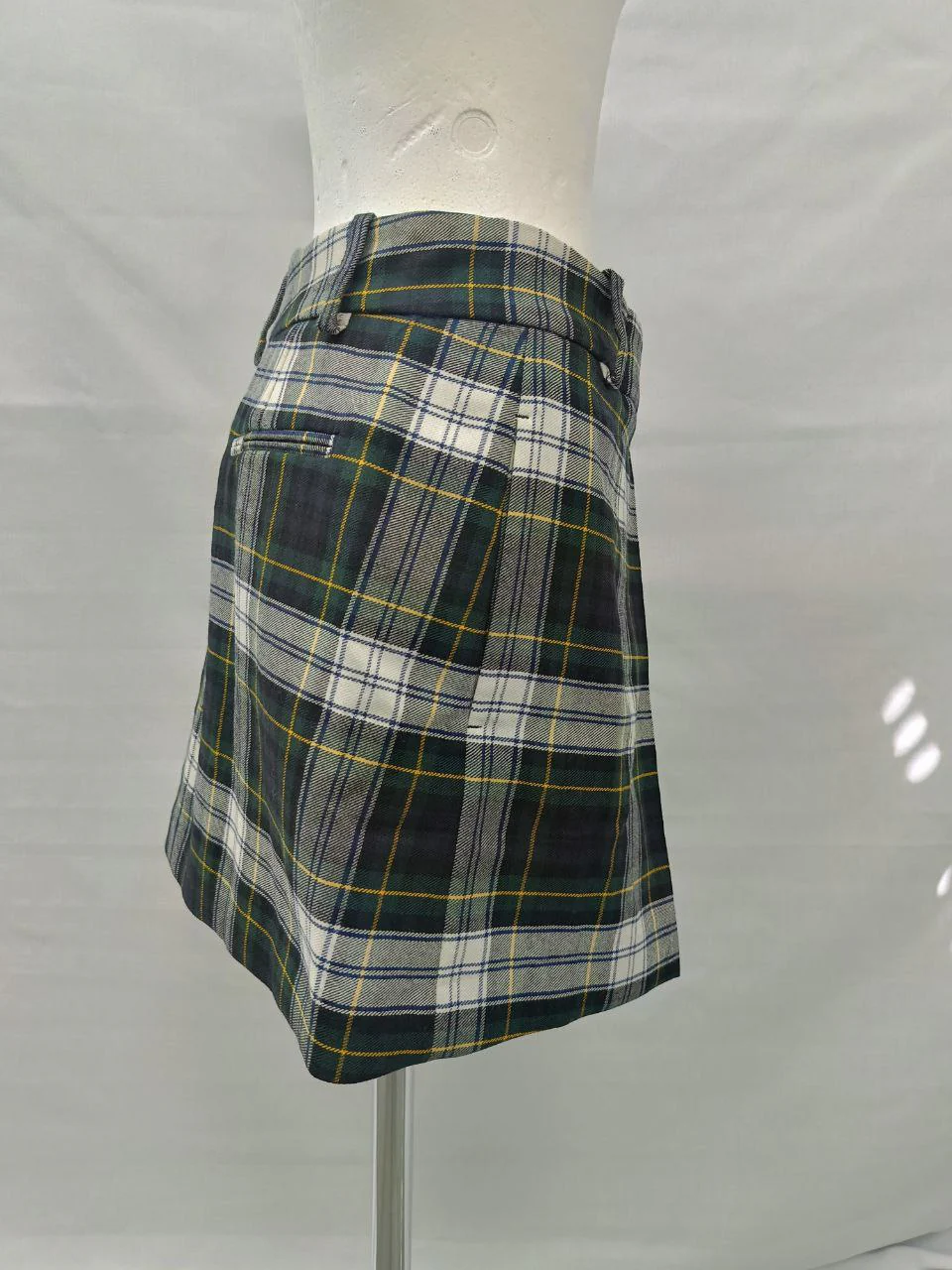 Women's Alexander Mcqueen McQ Plaid Mini Skirt in Multicolor Wool - Image 6
