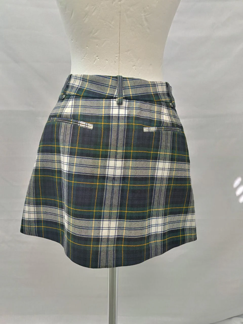 Women's Alexander Mcqueen McQ Plaid Mini Skirt in Multicolor Wool - Image 7