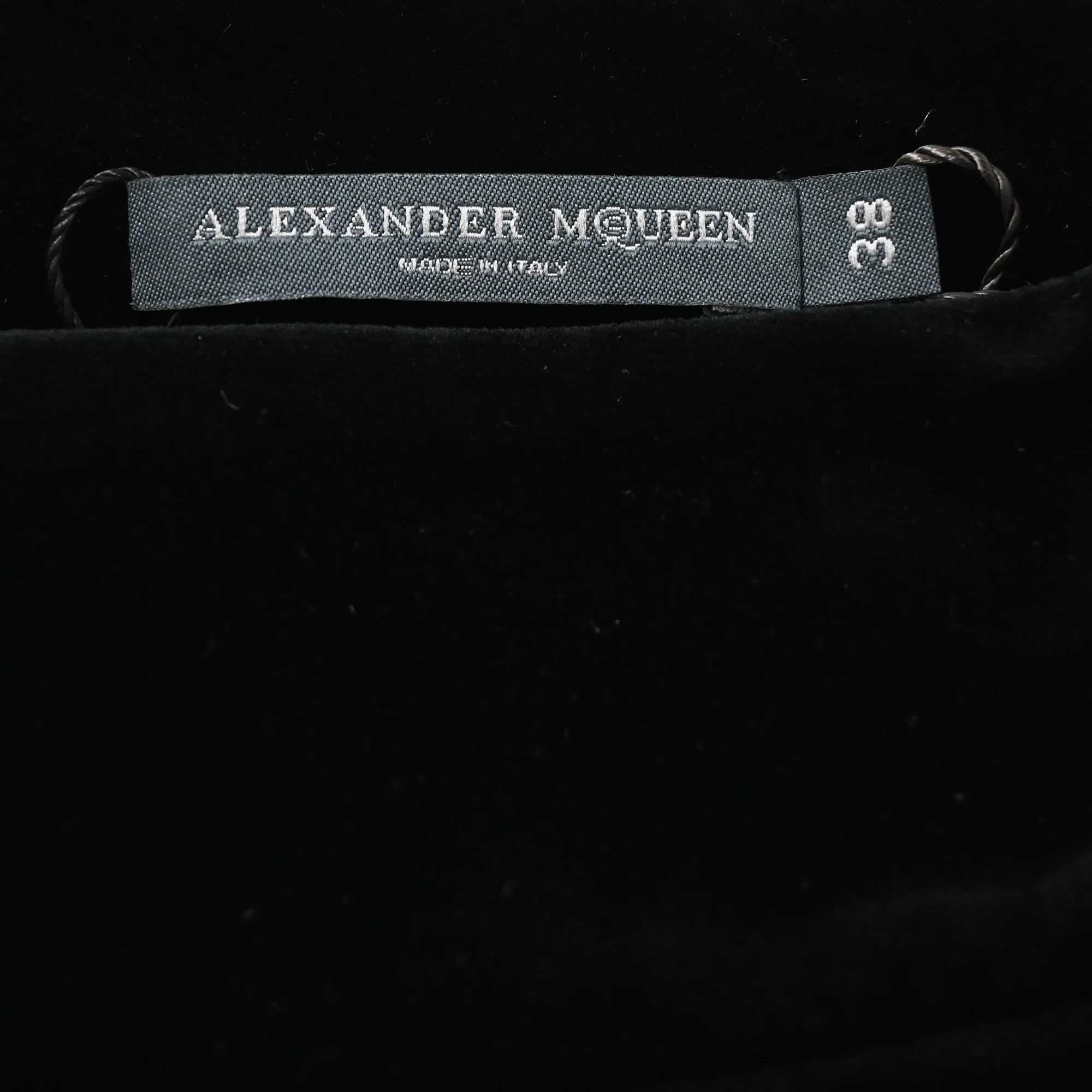 Women's  Alexander Mcqueen Midi A-Line Skirt in Black Velvet - Image 4