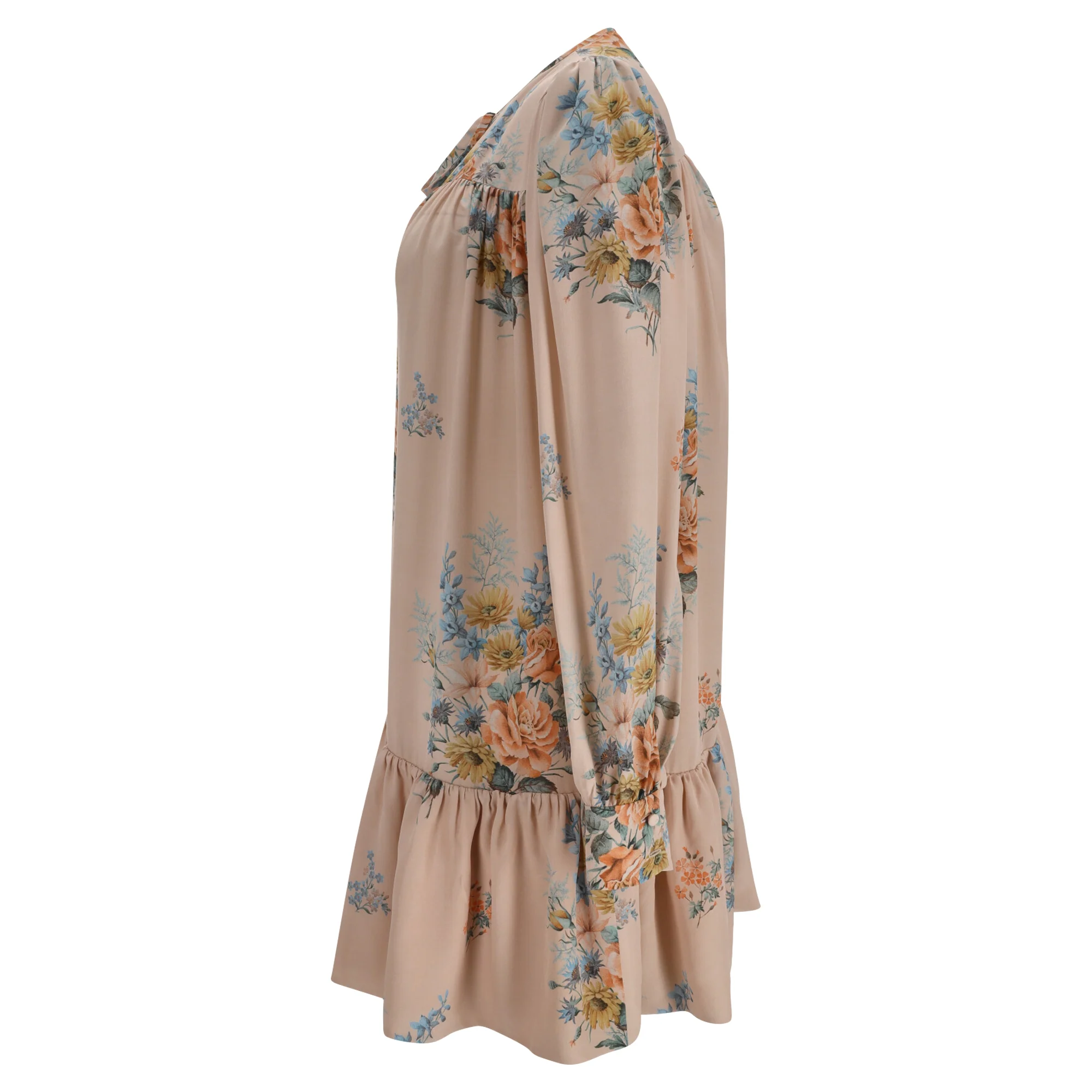 Women's Alexander McQueen Mini Dress in Floral Print Silk - Image 2