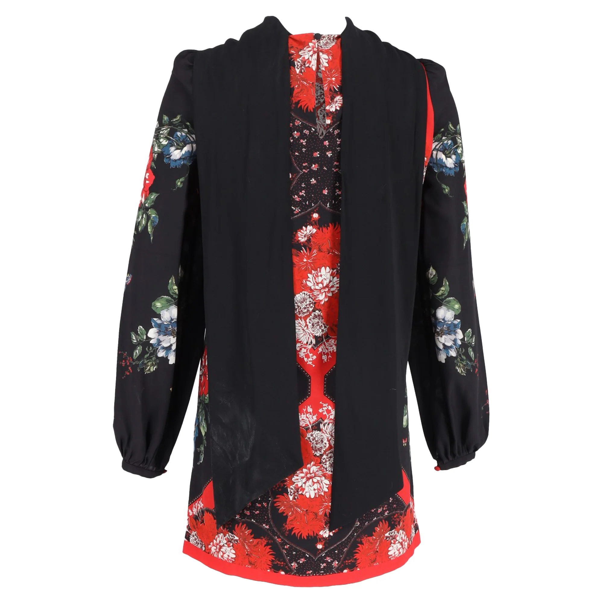 Women's  Alexander Mcqueen Printed Knitted Mini Dress with Scarf in Multicolor Silk - Image 2