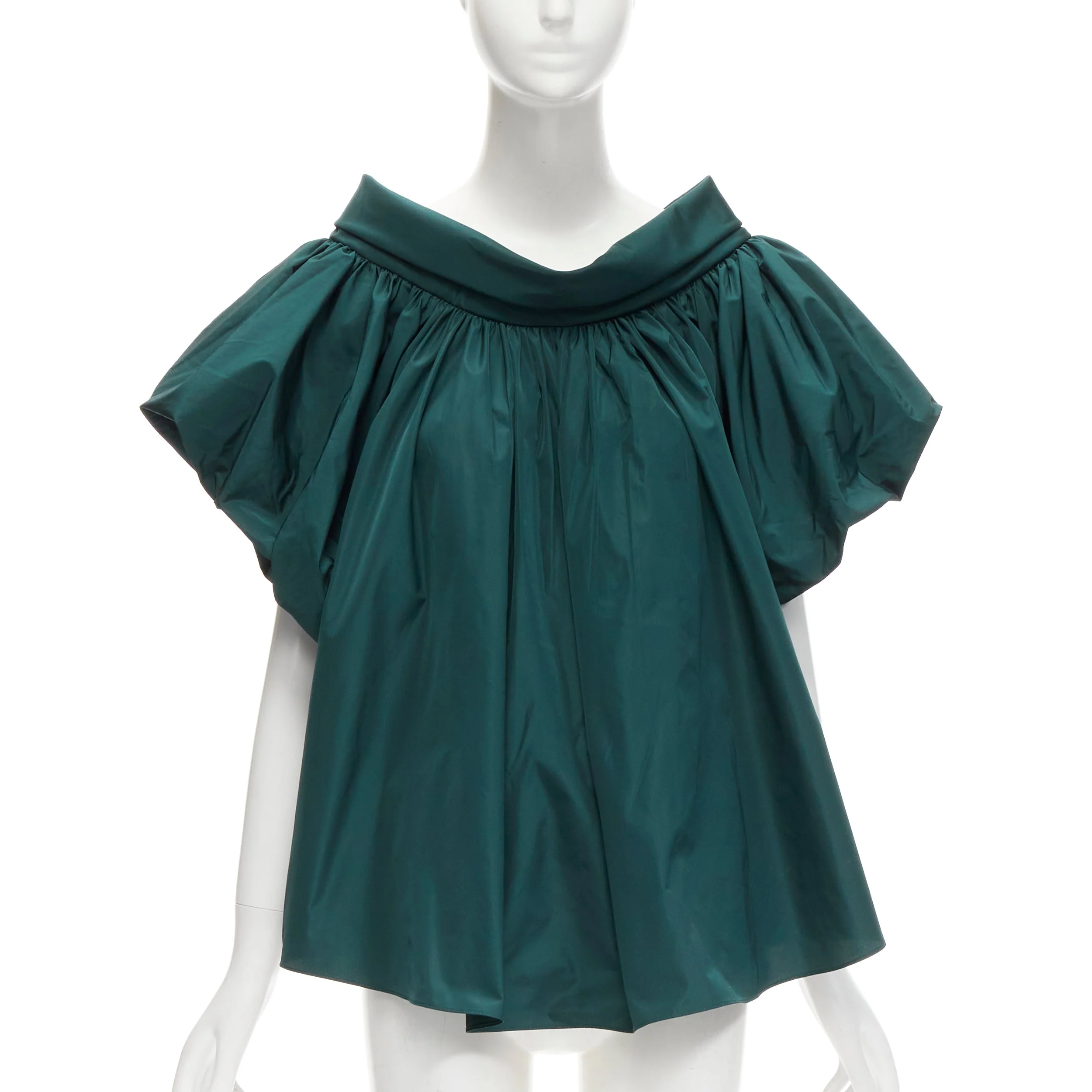 Women's Alexander McQueen puff sleeve bateau high collar top - Image 8