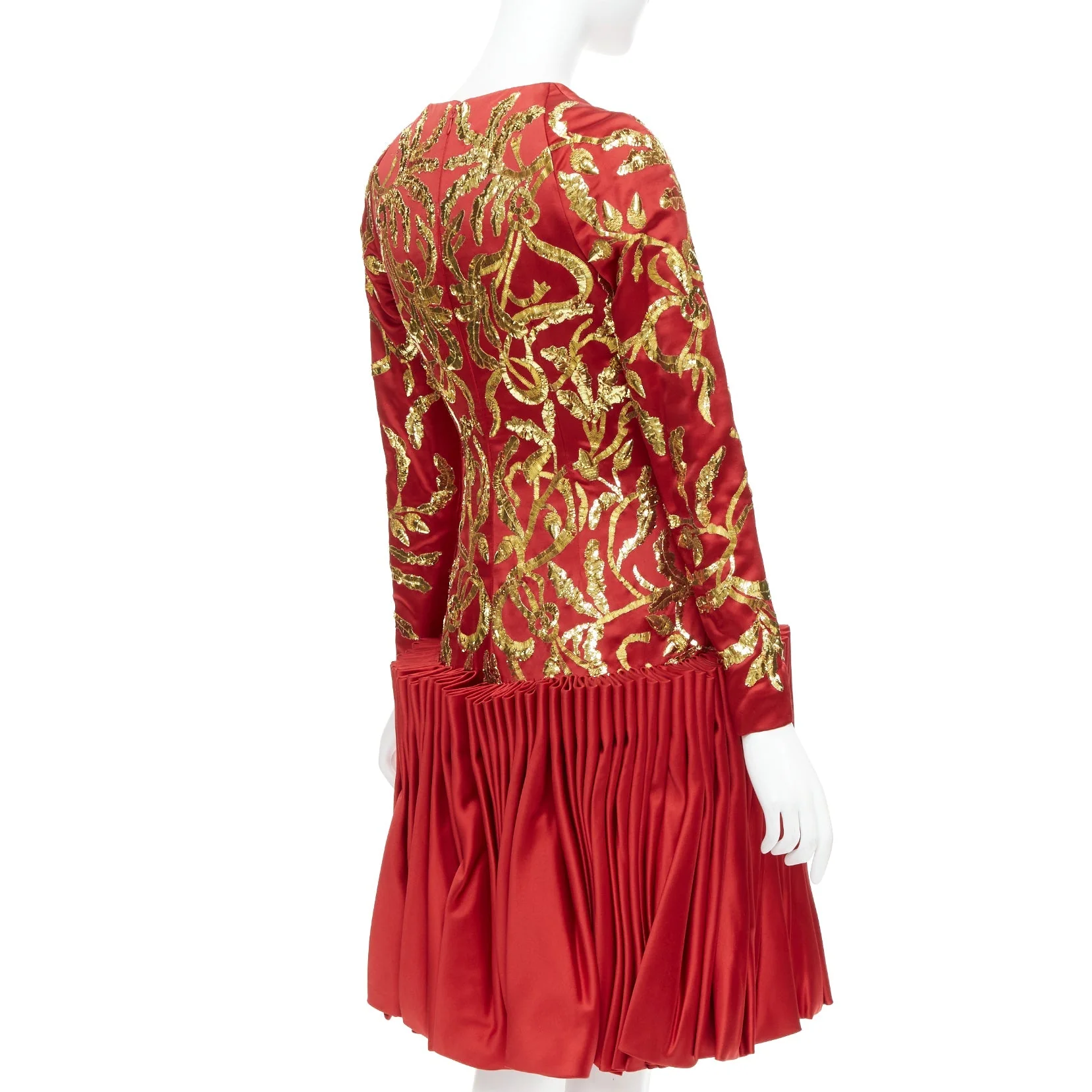 Women's Alexander McQueen Runway Angels Demons Red g sequin pleat dress - Image 10