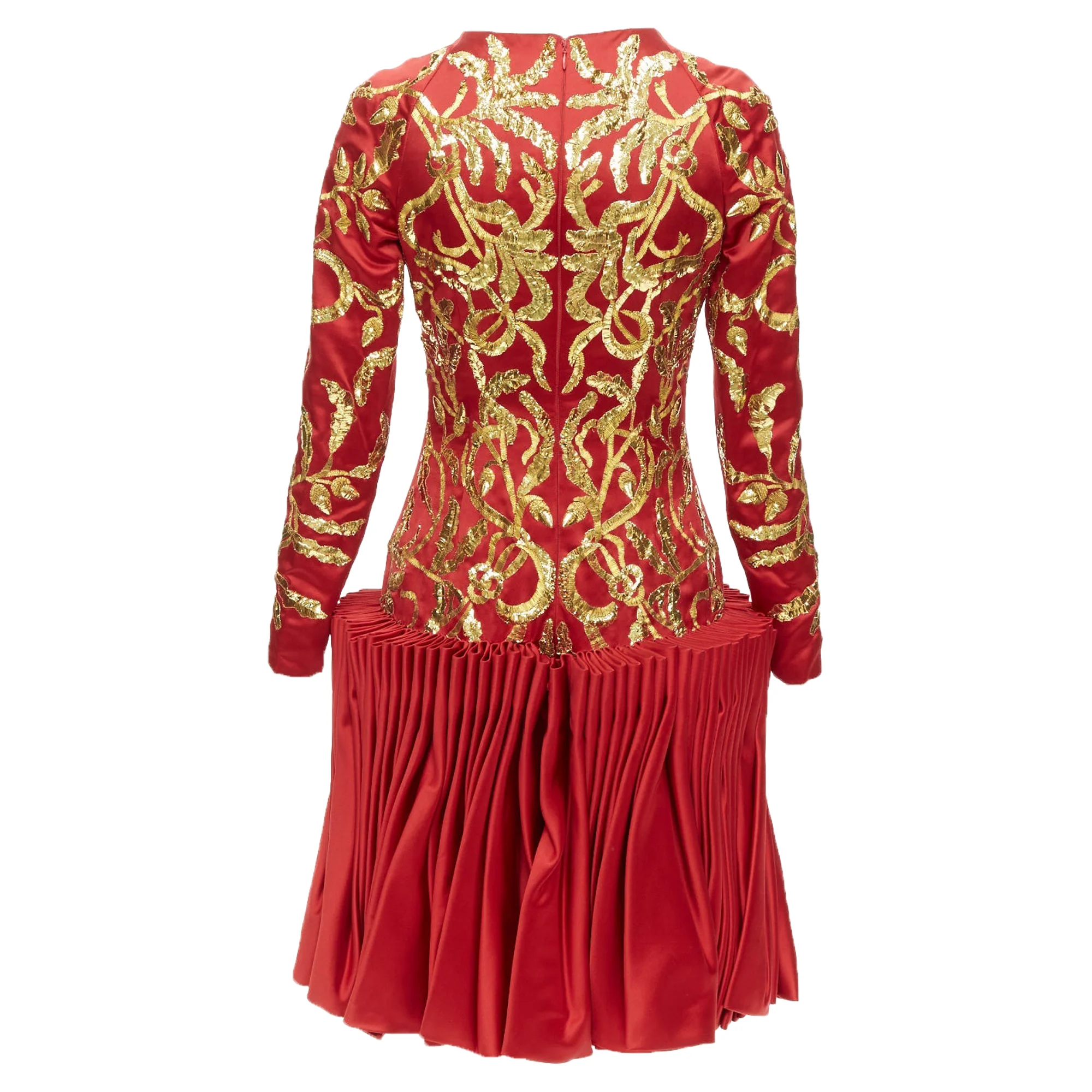 Women's Alexander McQueen Runway Angels Demons Red g sequin pleat dress - Image 5