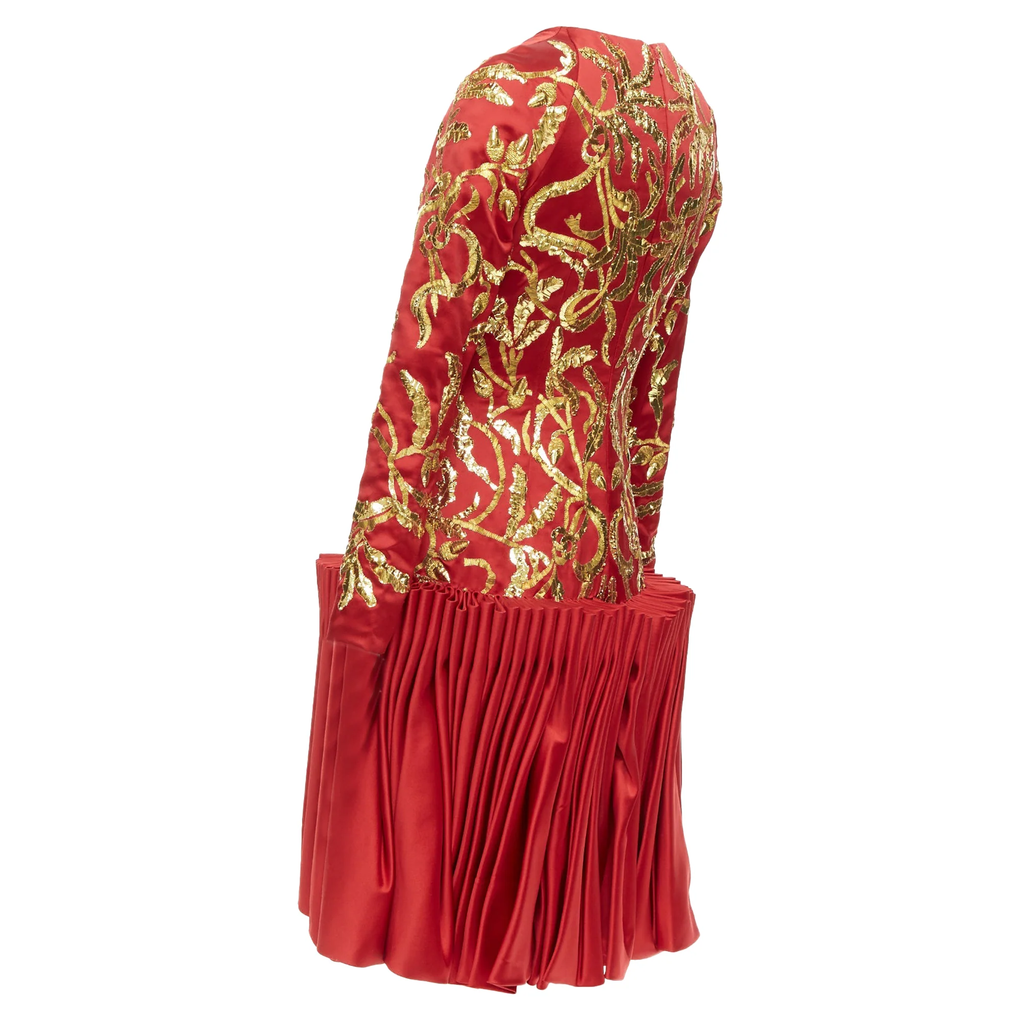 Women's Alexander McQueen Runway Angels Demons Red g sequin pleat dress - Image 6