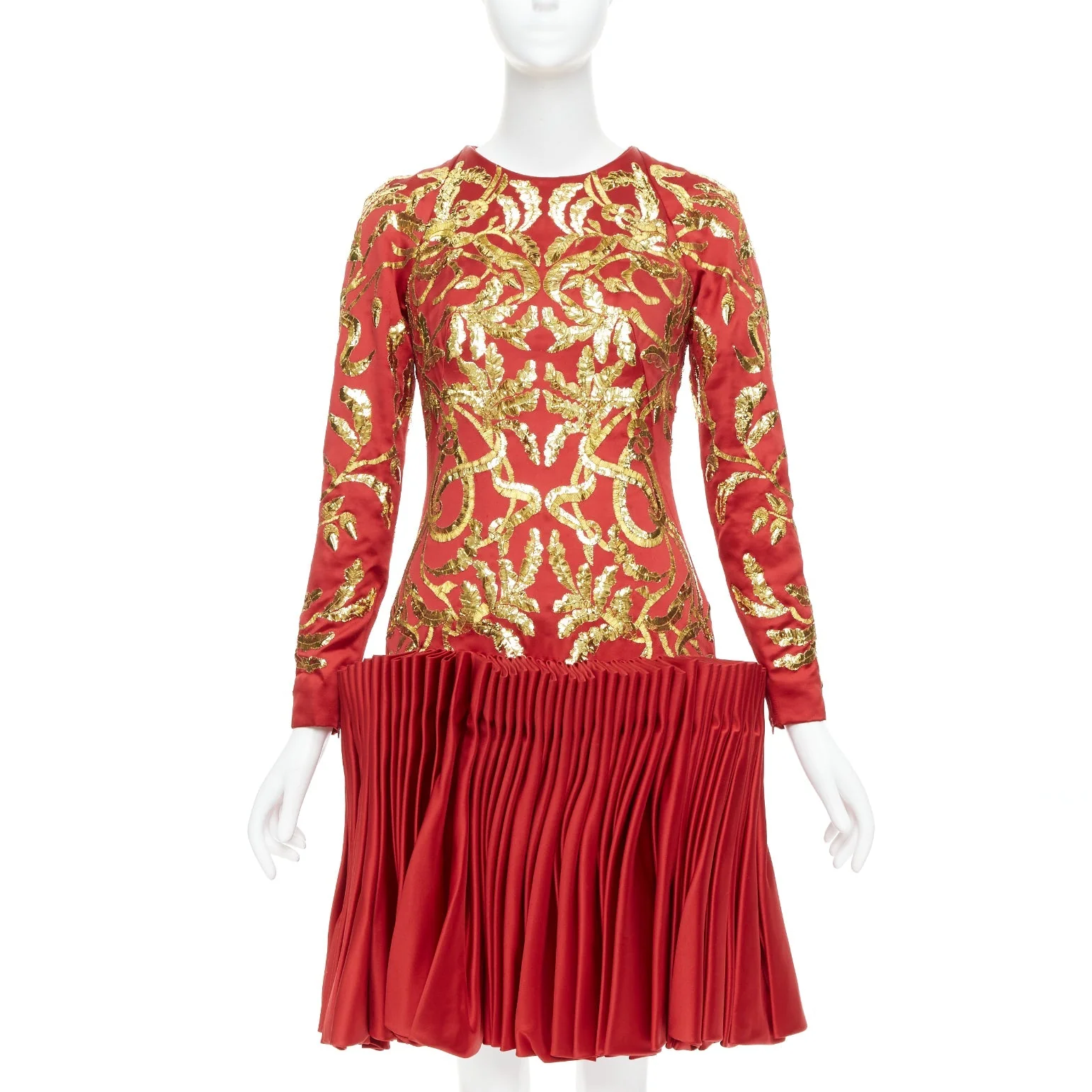 Women's Alexander McQueen Runway Angels Demons Red g sequin pleat dress - Image 7
