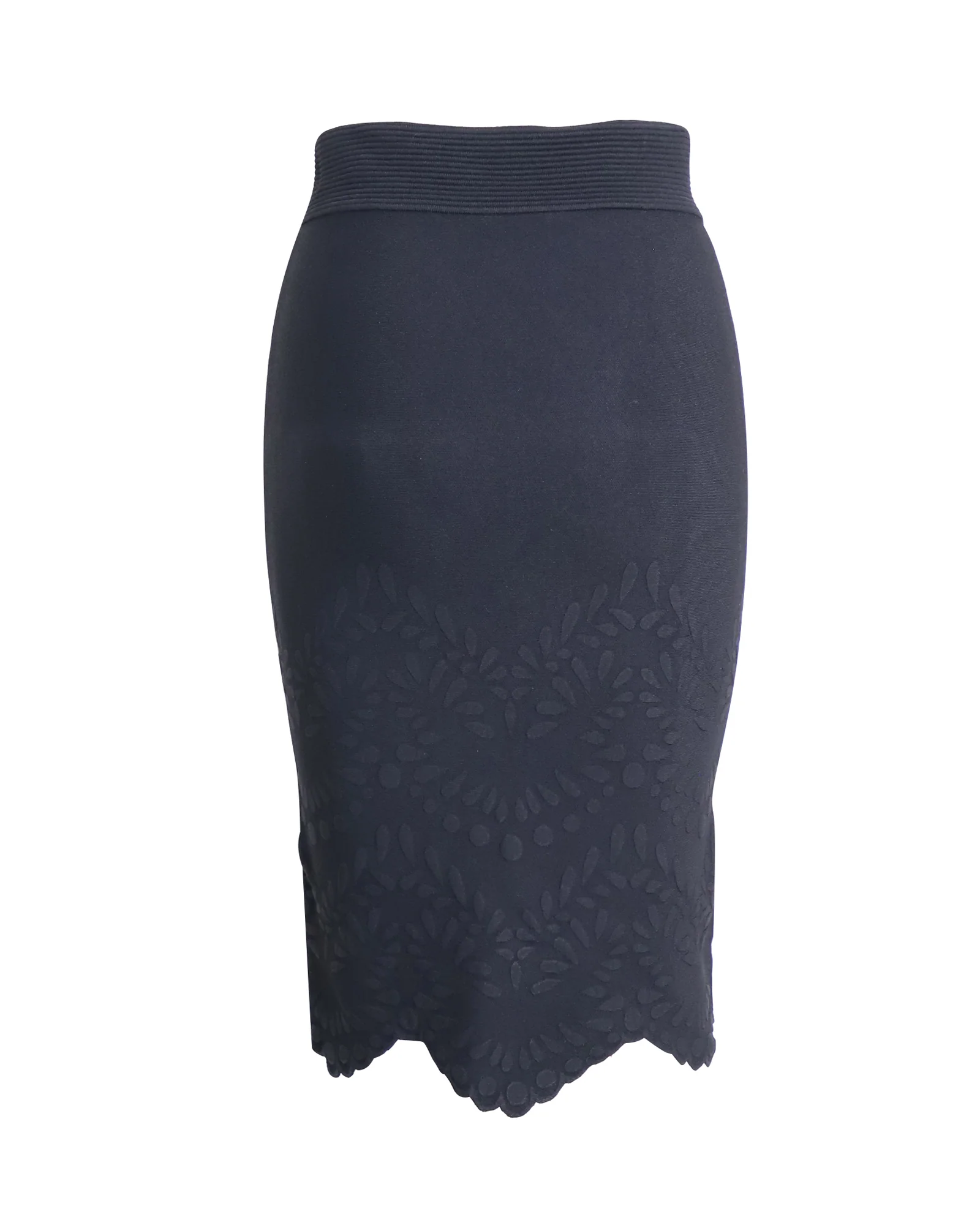 Women's Alexander McQueen Scalloped Hem Skirt and Top Set in Black Viscose - Image 6