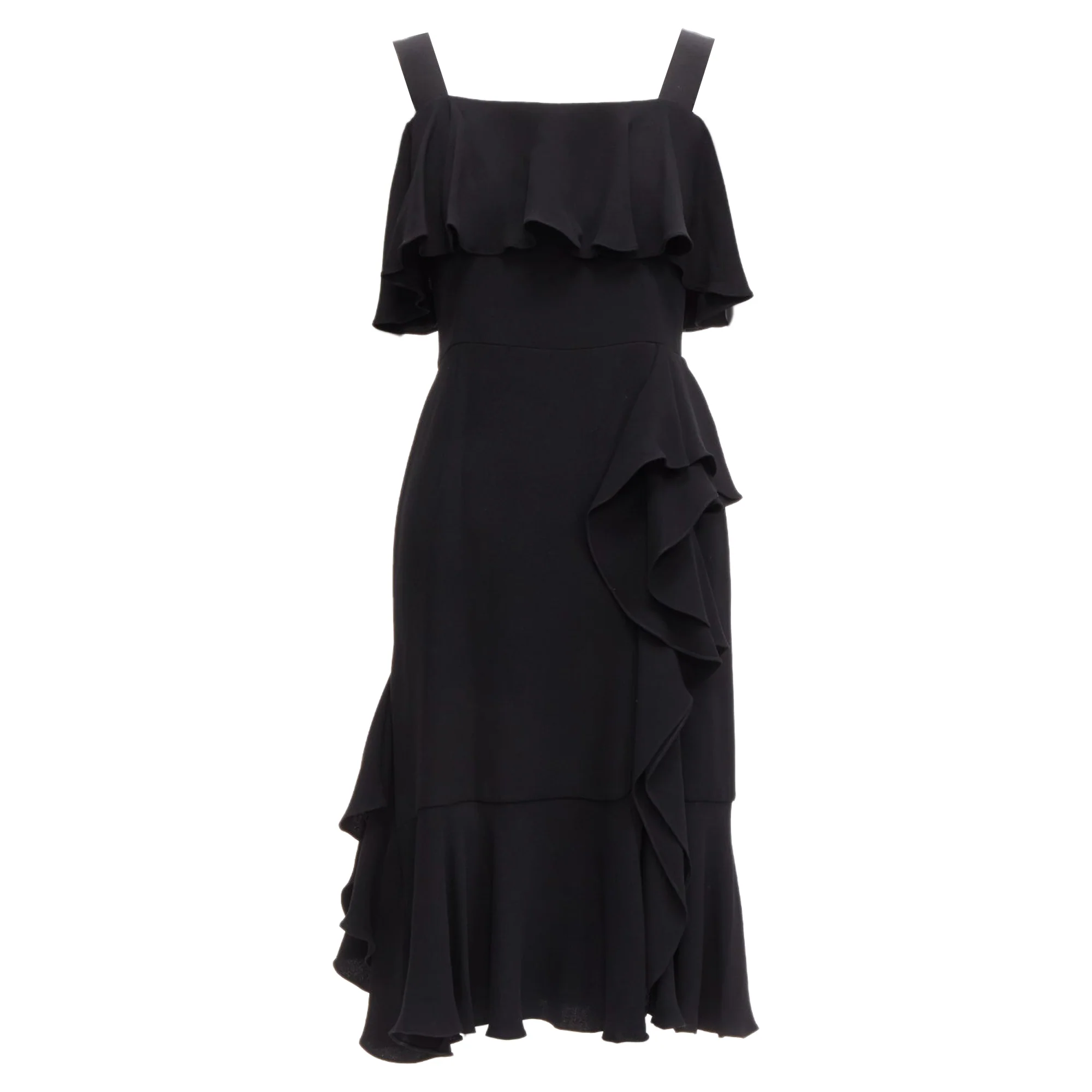 Women's Alexander McQueen silk asymmetric flutter cocktail dress