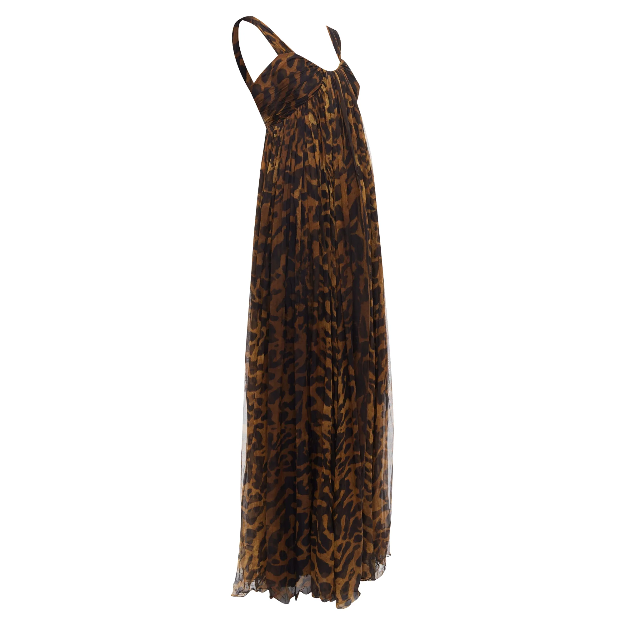 Women's Alexander Mcqueen silk leopard print corseted long gown - Image 3