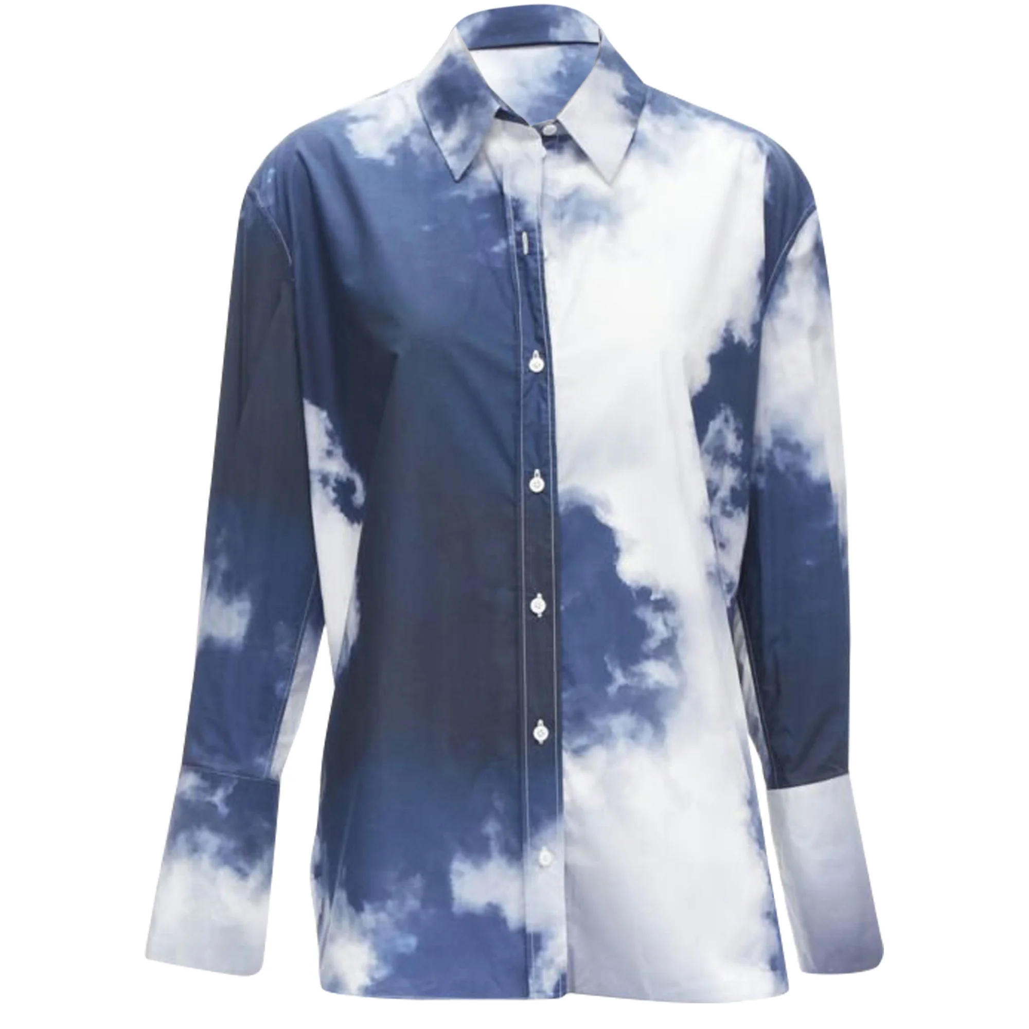 Women's Alexander McQueen Sky cloud cotton cuff button down shirt