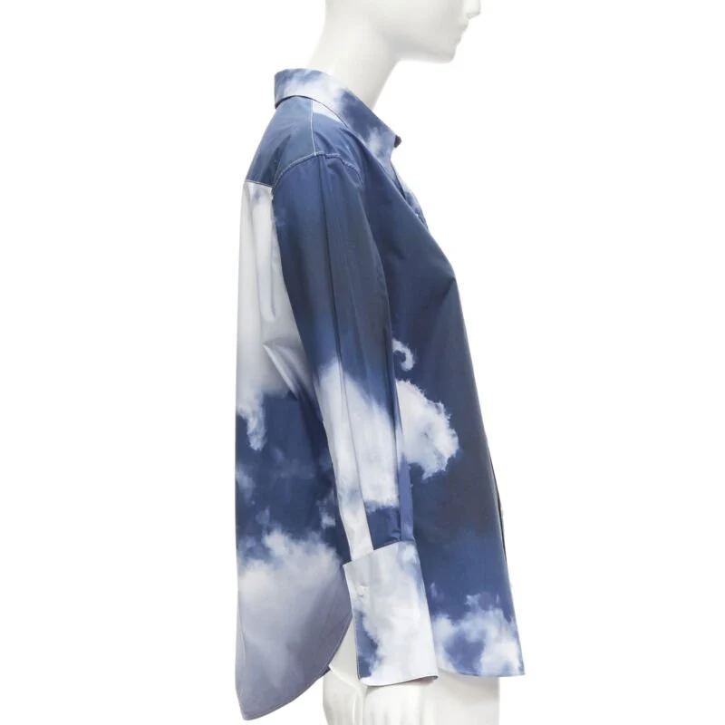 Women's Alexander McQueen Sky cloud cotton cuff button down shirt - Image 10