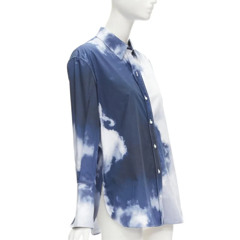 Women's Alexander McQueen Sky cloud cotton cuff button down shirt - Image 9