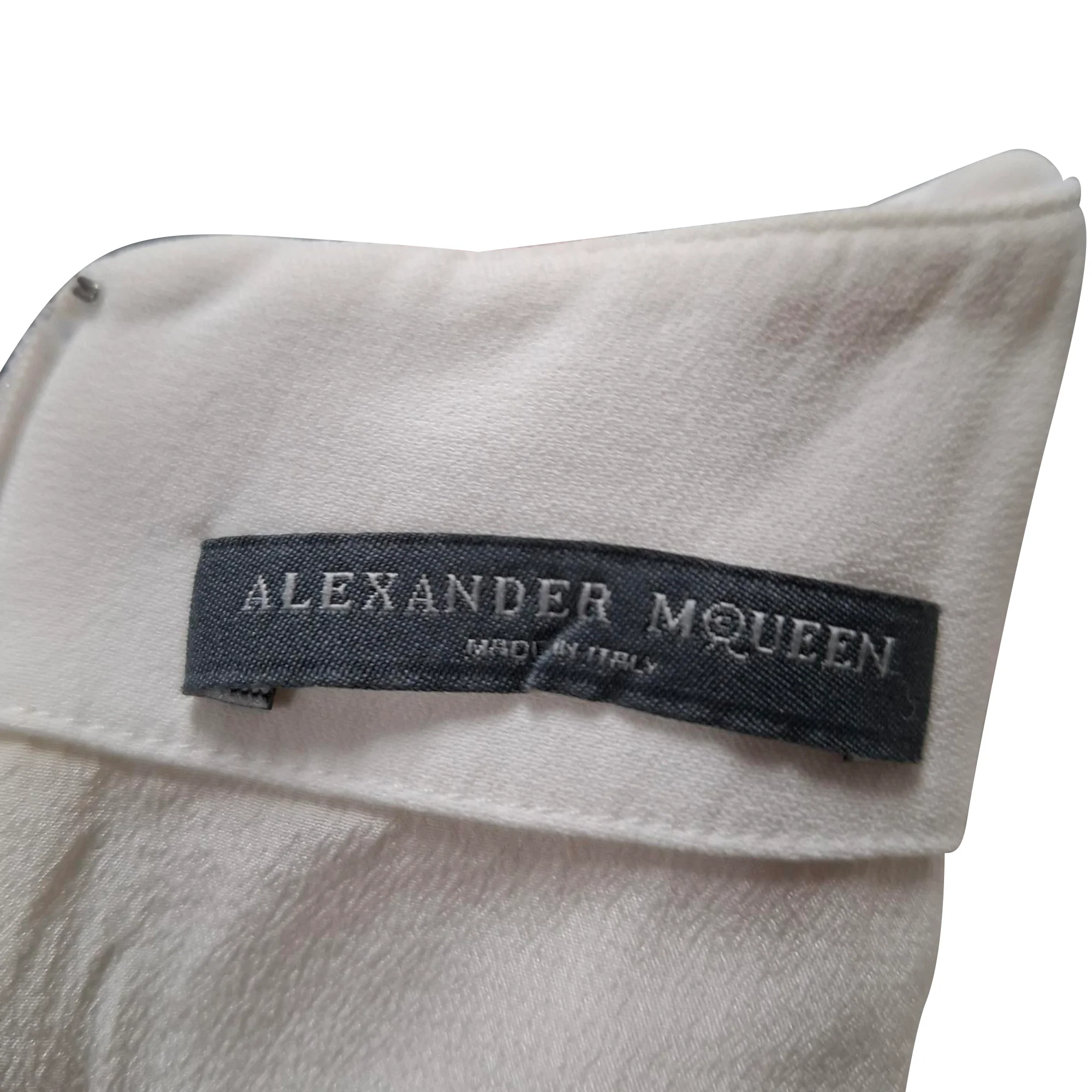 Women's Alexander McQueen Sleeveless Mini Dress in Cream Polyester - Image 3
