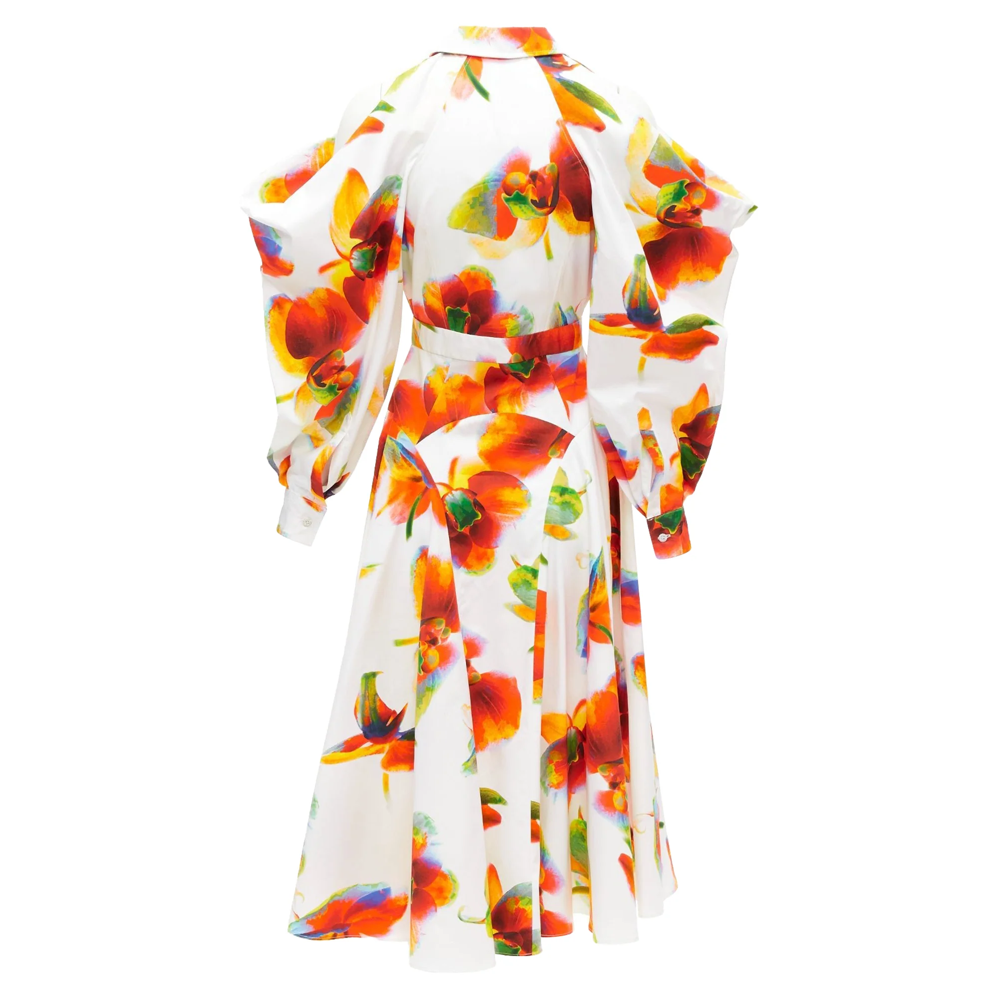 Women's Alexander McQueen Solarised Orchid floral slash shoulder dress - Image 5