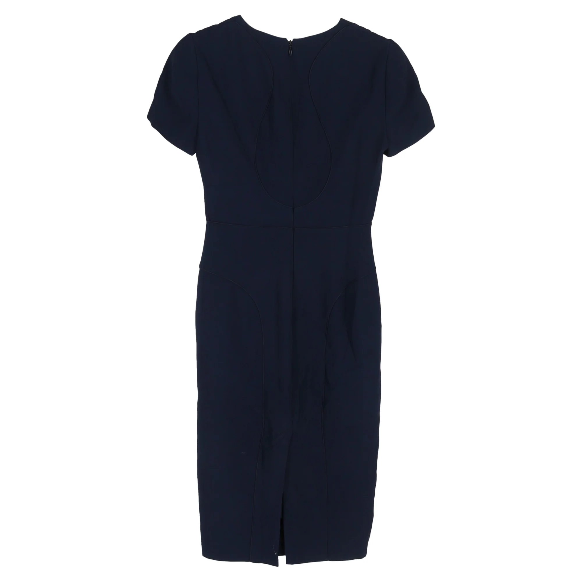Women's  Alexander Mcqueen V-Neck Midi Dress in Navy Blue Acetate - Image 2