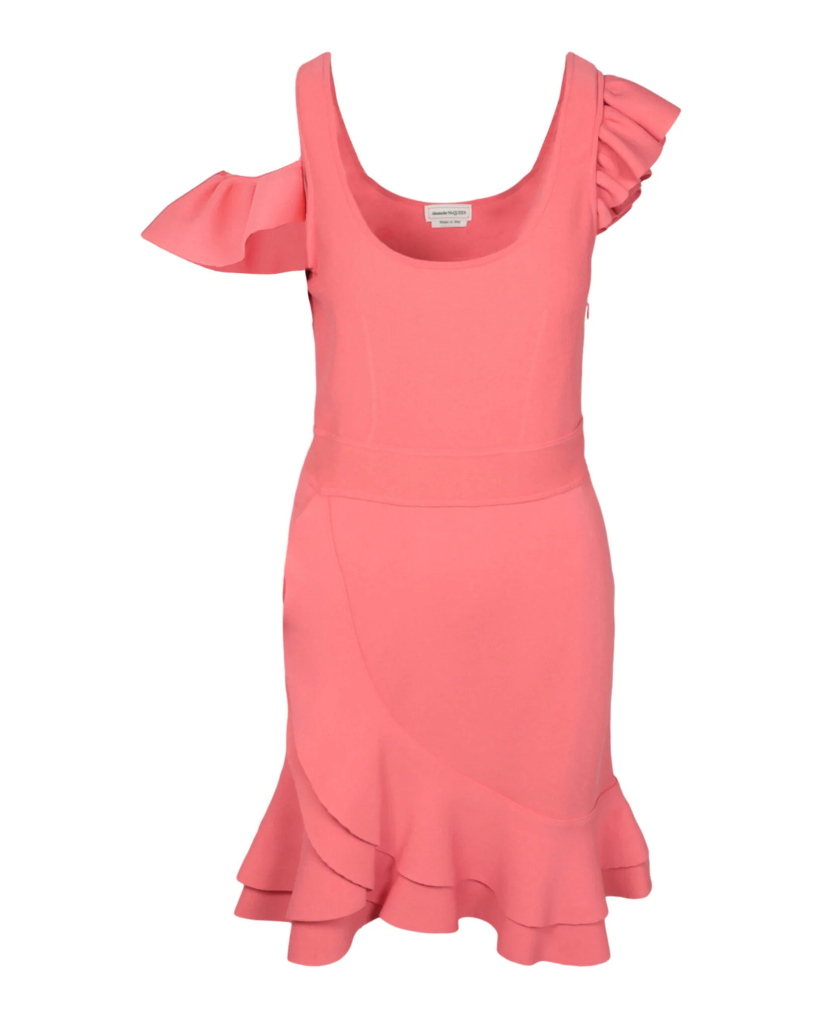 Women's Compact Knit Mini Ruffle Dress