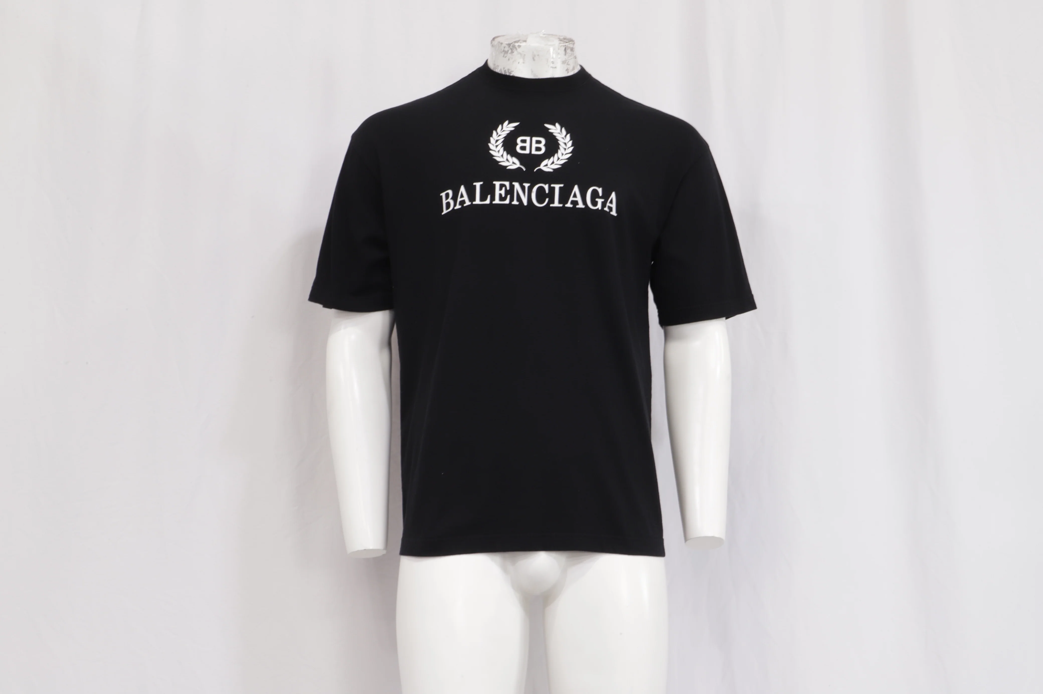 Men's Balenciaga BB Logo-Print T-Shirt in Black Cotton - Image 8