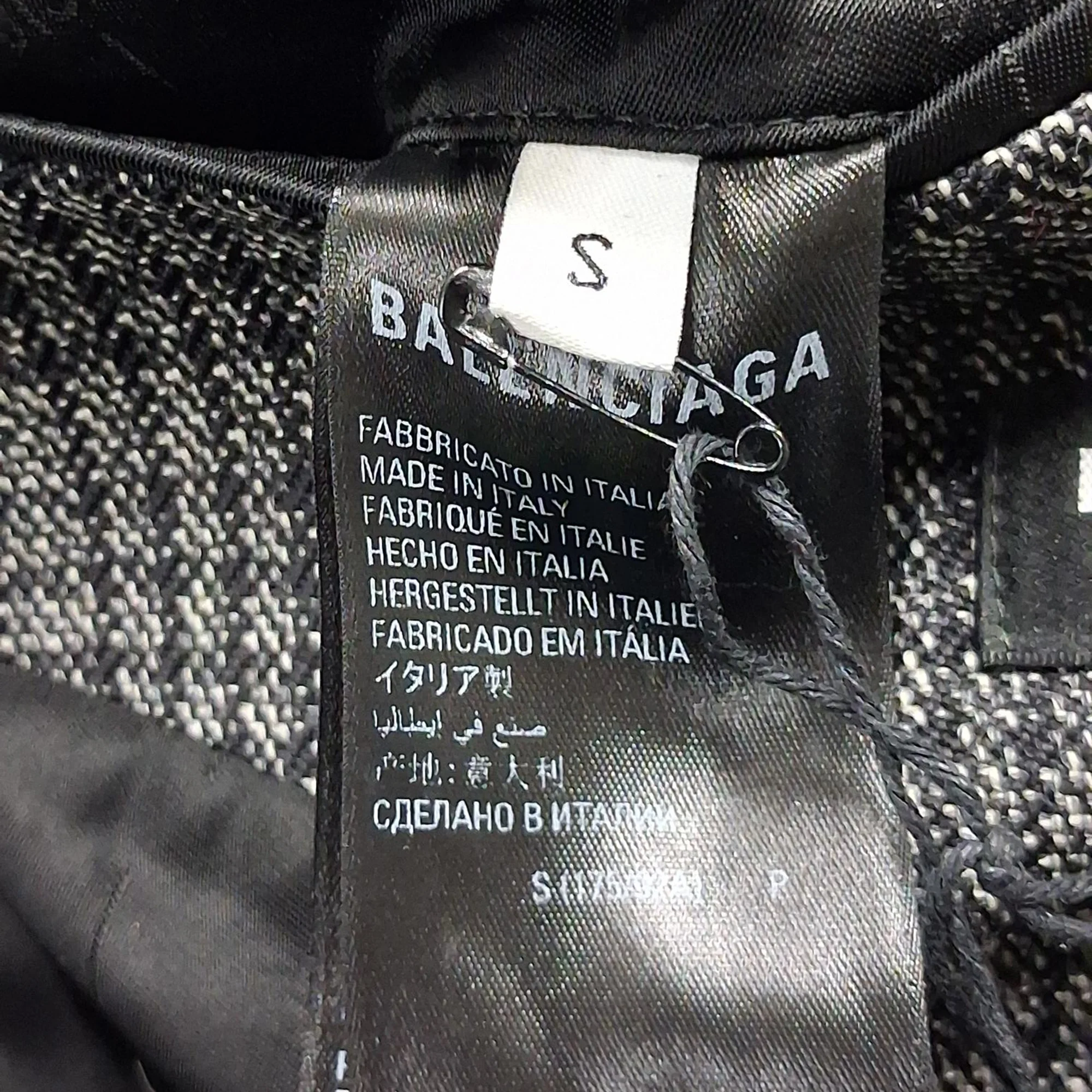 Men's Balenciaga Check-Patterned Double-Breasted Relaxed-Fit Coat in Grey Wool - Image 5