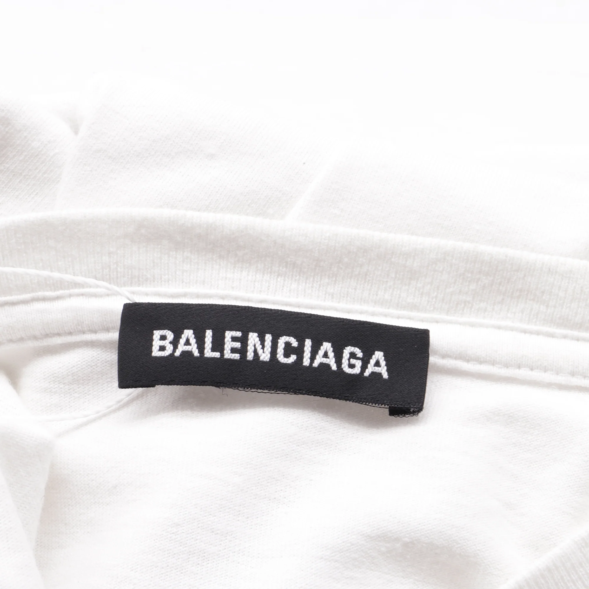 Men's Balenciaga Interlocking BB Logo-Print T-Shirt in White Cotton - Image 5