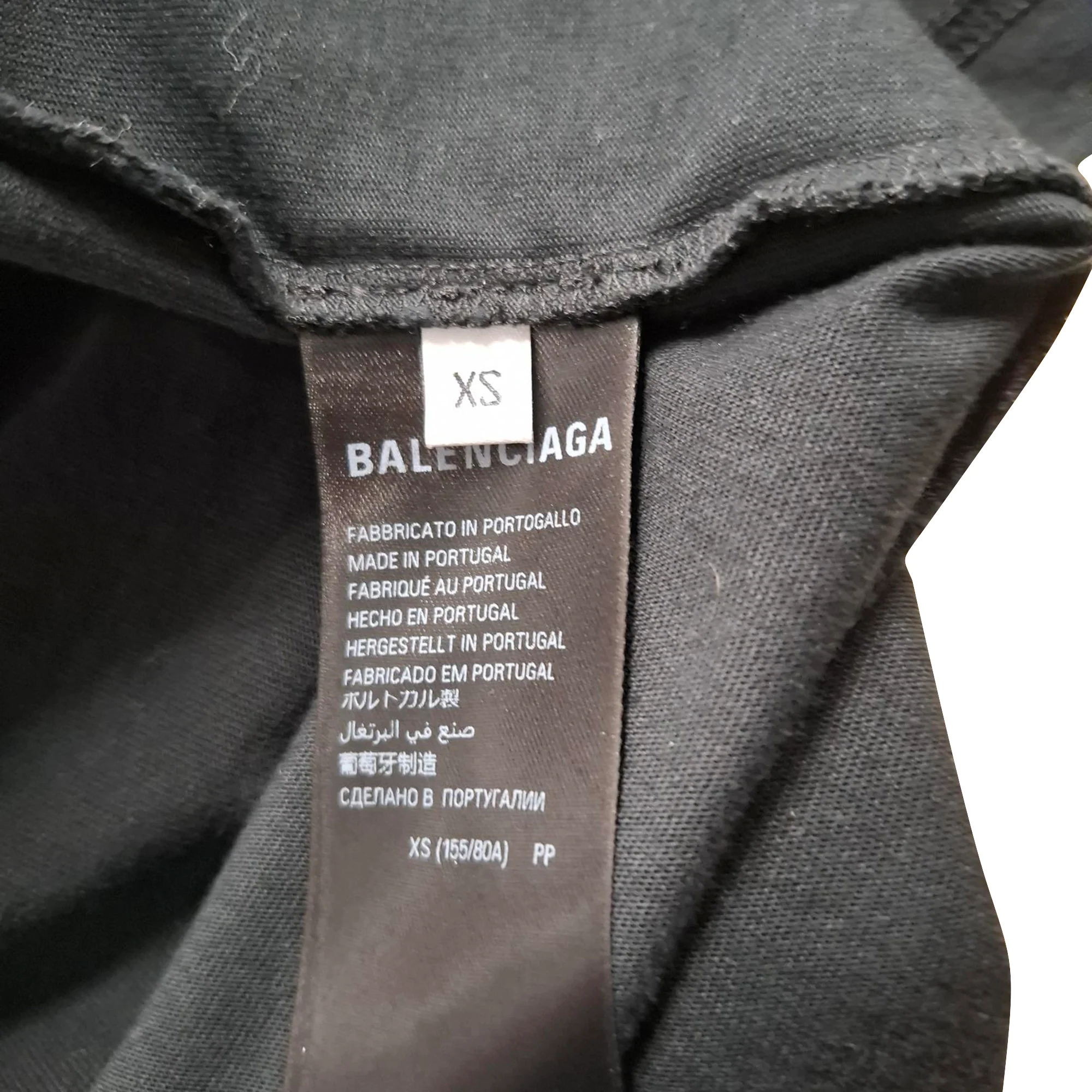 Men's Balenciaga Logo Print Stencil Type T-Shirt in Black Cotton - Image 5