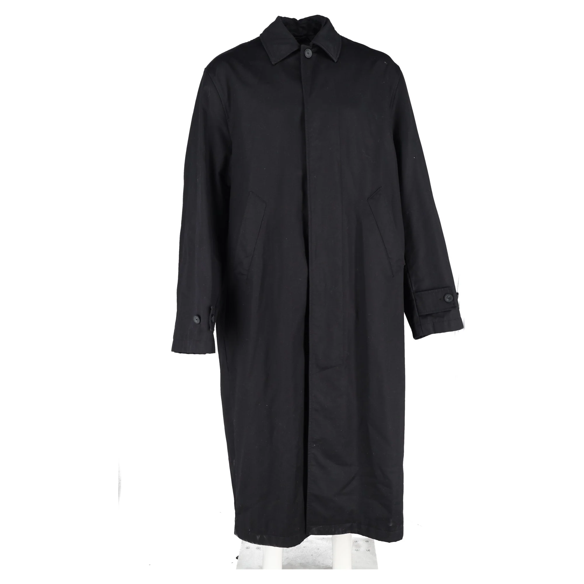Men's Balenciaga Long Coat in Black Cotton - Image 2