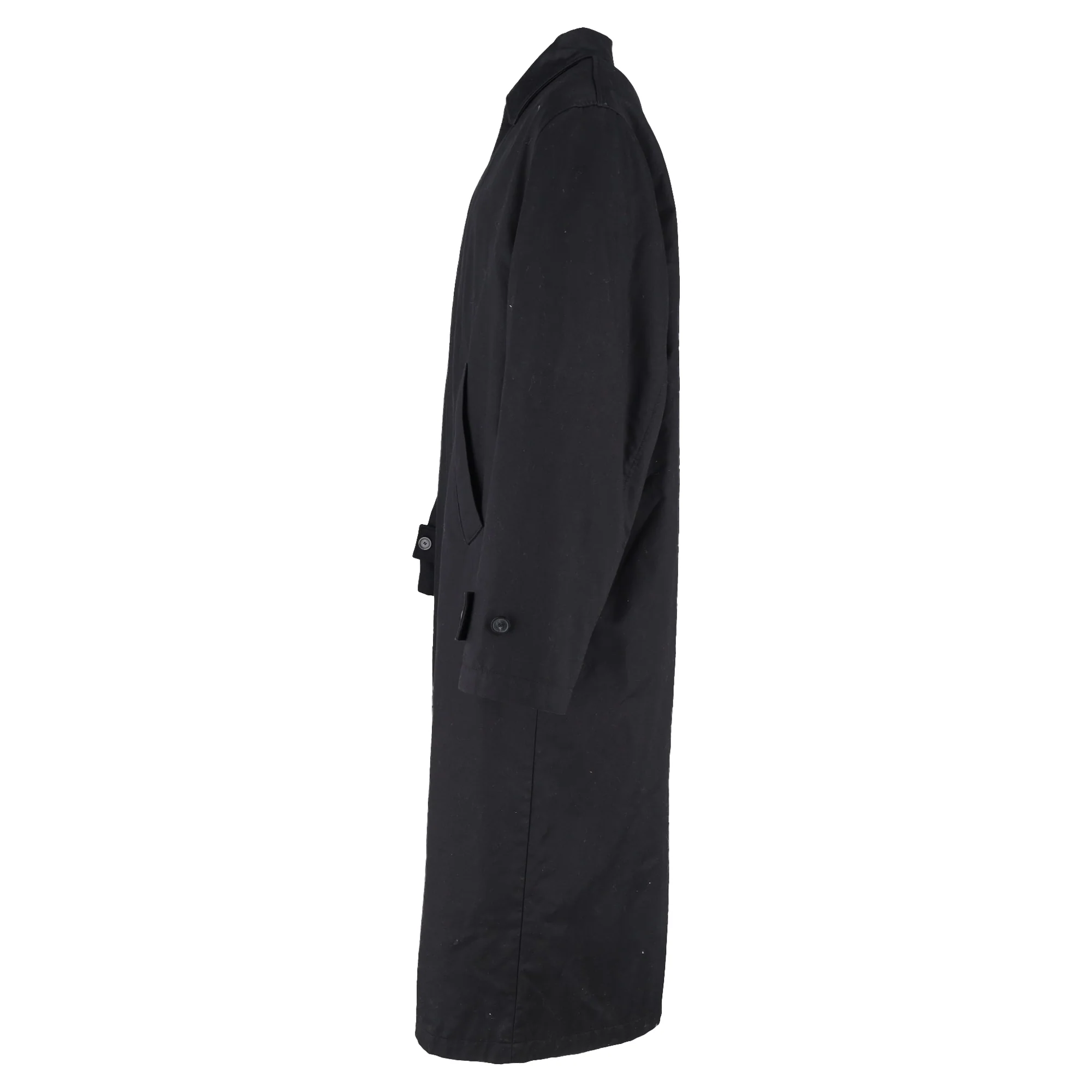 Men's Balenciaga Long Coat in Black Cotton - Image 3
