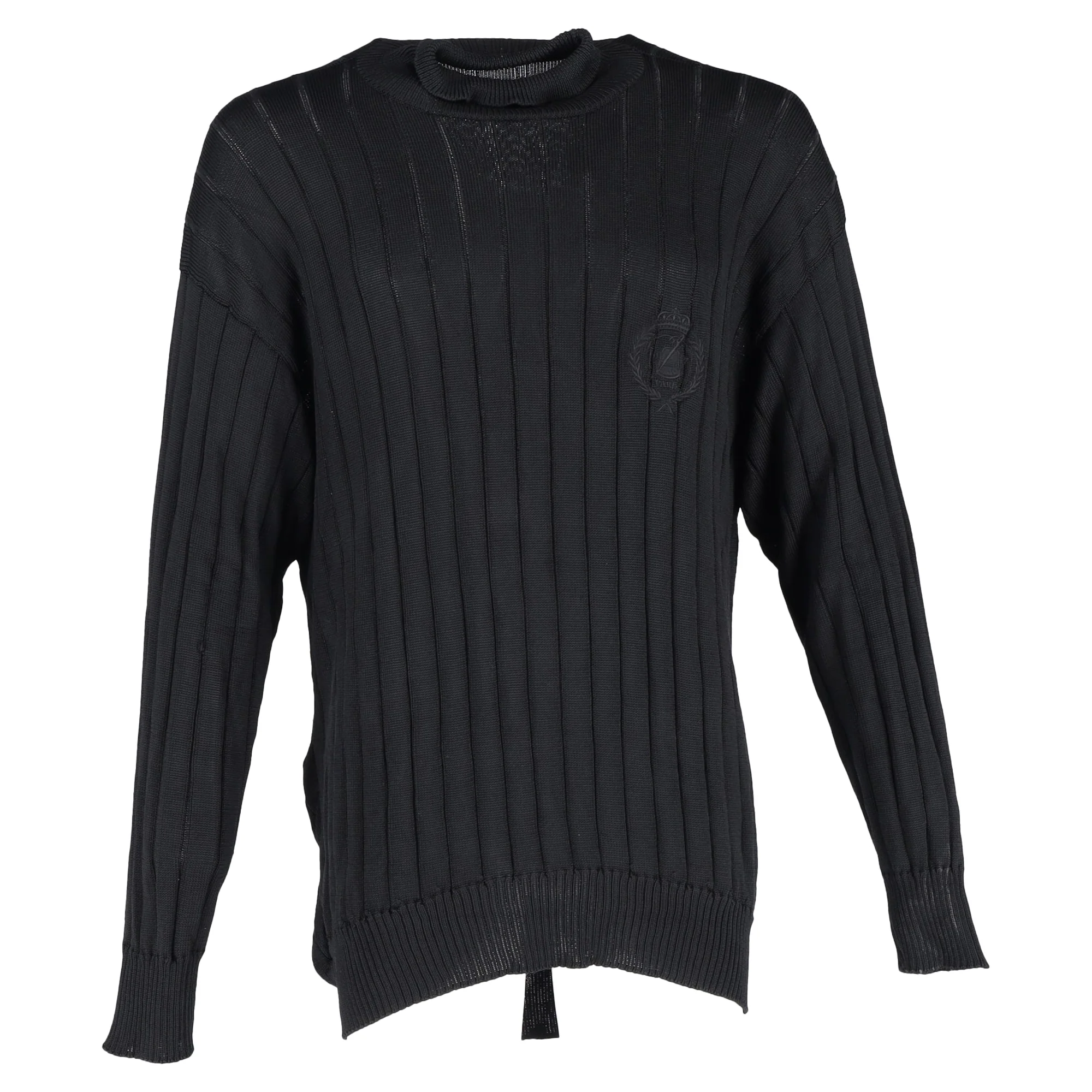 Men's Balenciaga Oversized Turtleneck Pullover in Black Silk
