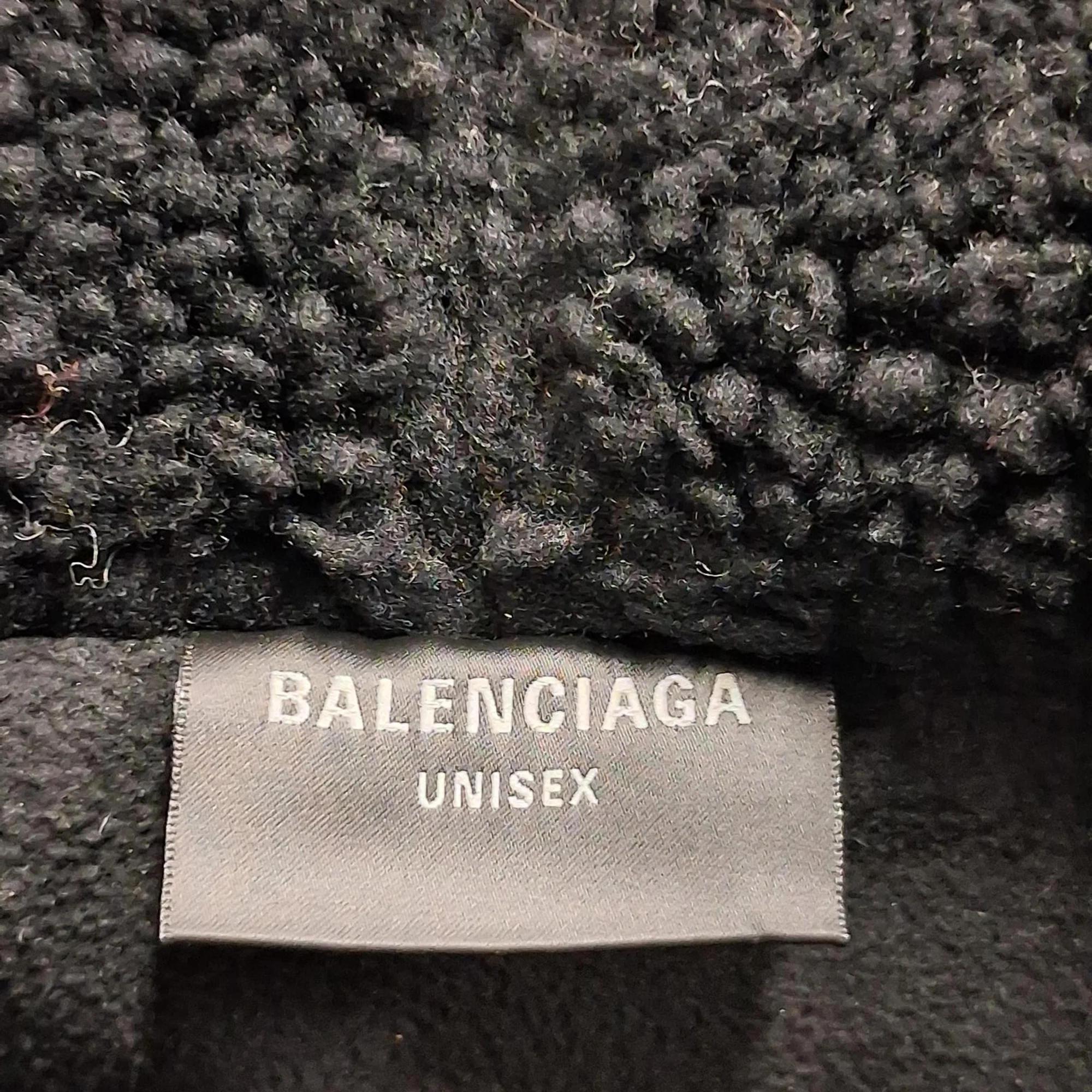 Men's Balenciaga Oversized Zip-Up Fleece Hoodie in Black Polyester - Image 5