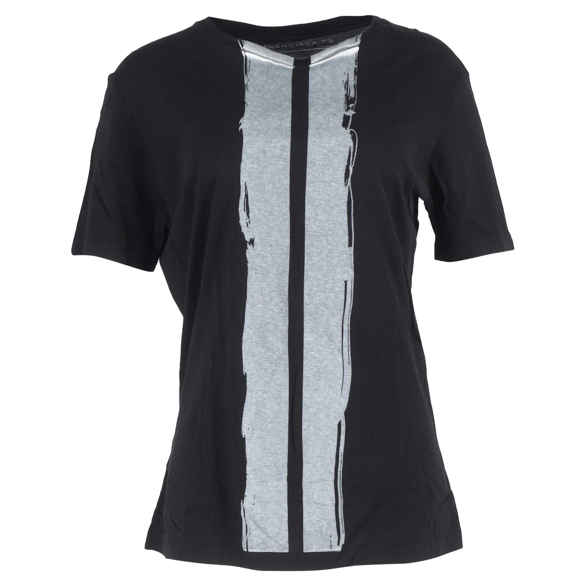 Men's  Balenciaga Printed Crewneck T-Shirt in Black Cotton