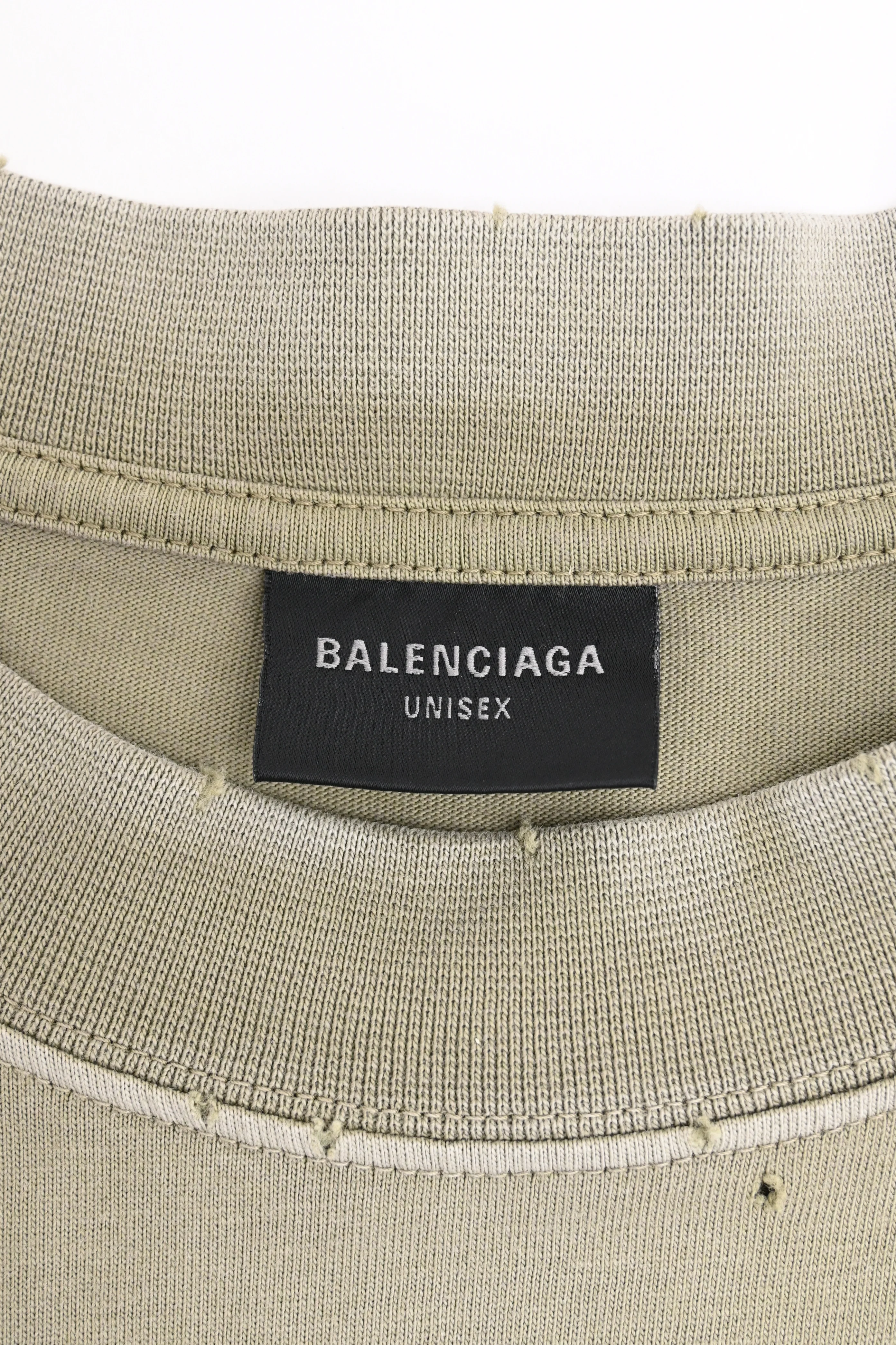 Men's Balenciaga Tape Type T-shirt Medium Fit in Army Green Cotton - Image 9