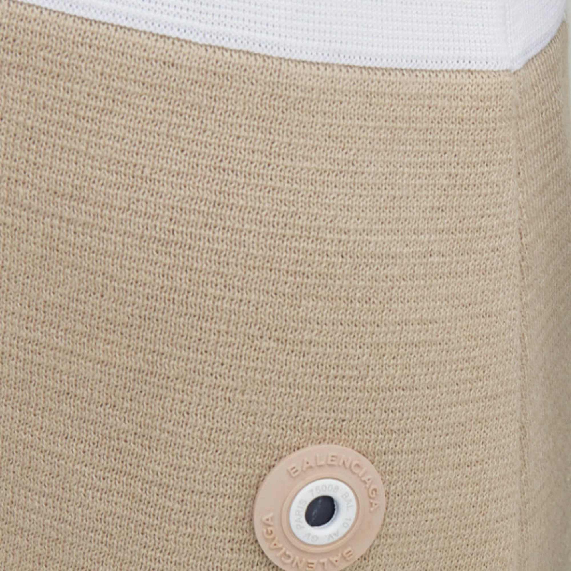 Women's BALENCIAGA 2014 cream beige rayon linen blend bicolor bateau neck vest FR36 S - Image 2
