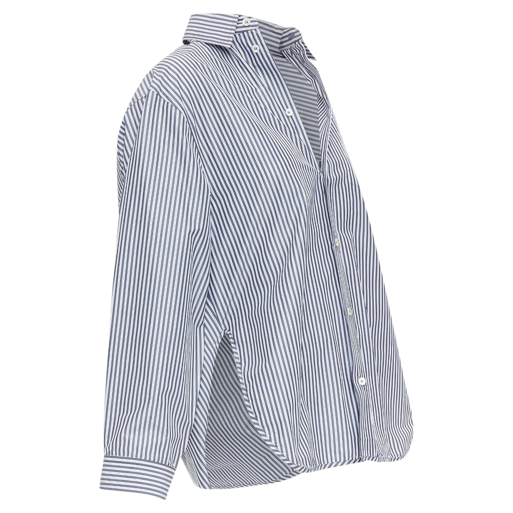 Women's Balenciaga Demna cream striped 3D drop back shirt