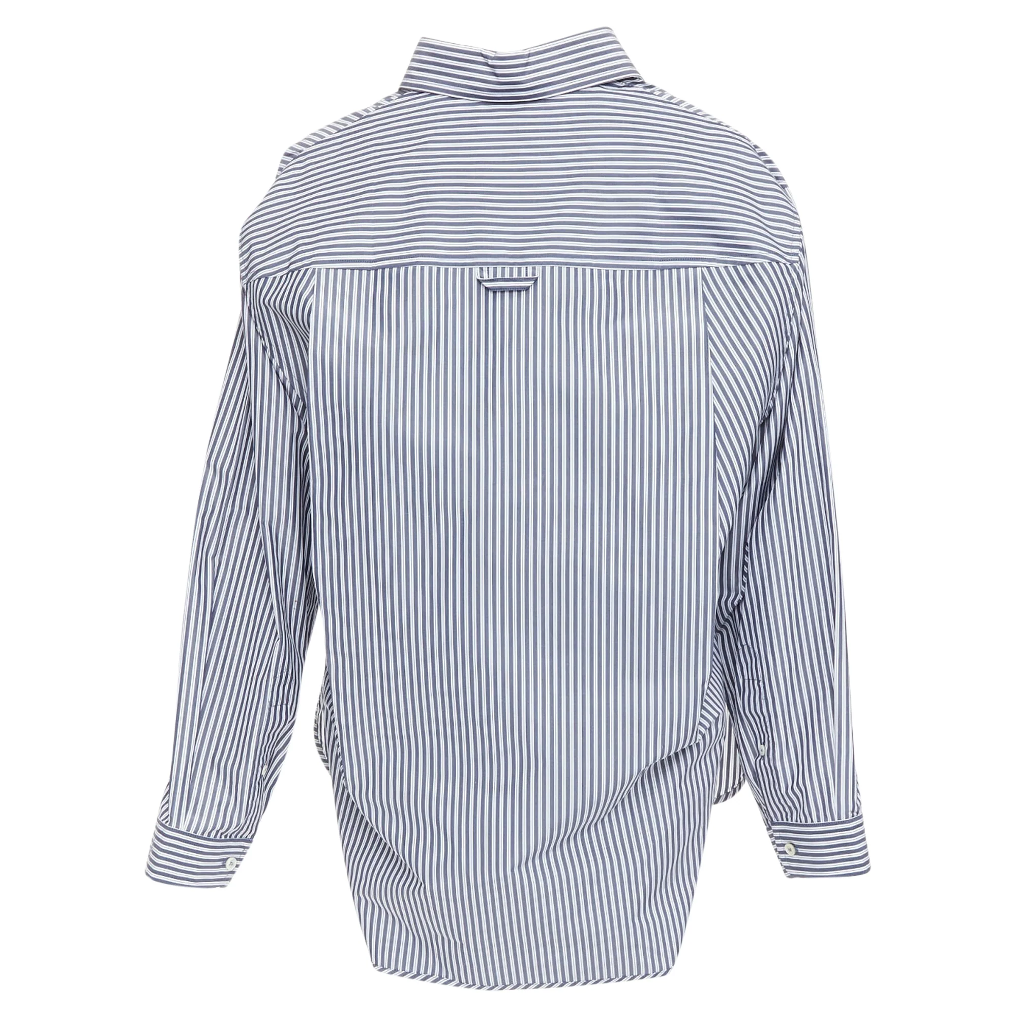 Women's Balenciaga Demna cream striped 3D drop back shirt - Image 5