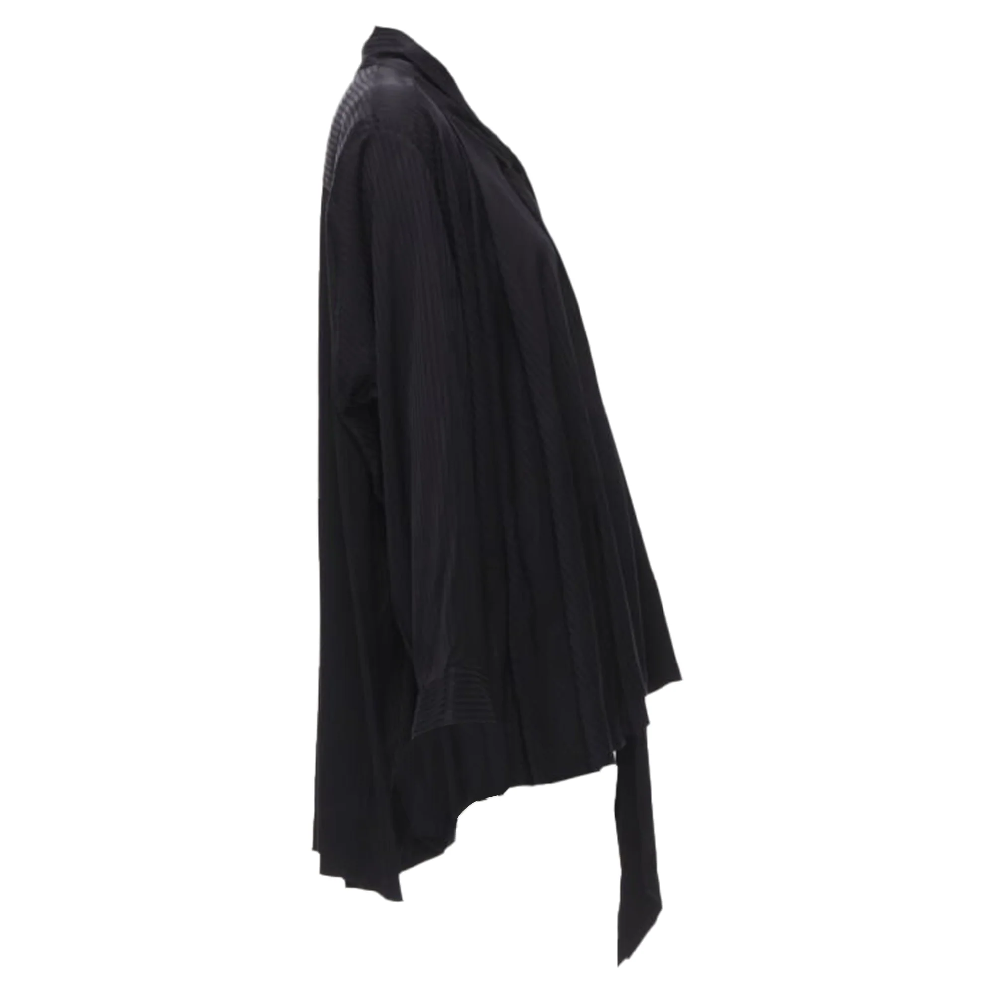 Women's Balenciaga Demna striped psy bow cascade hem oversized shirt - Image 3