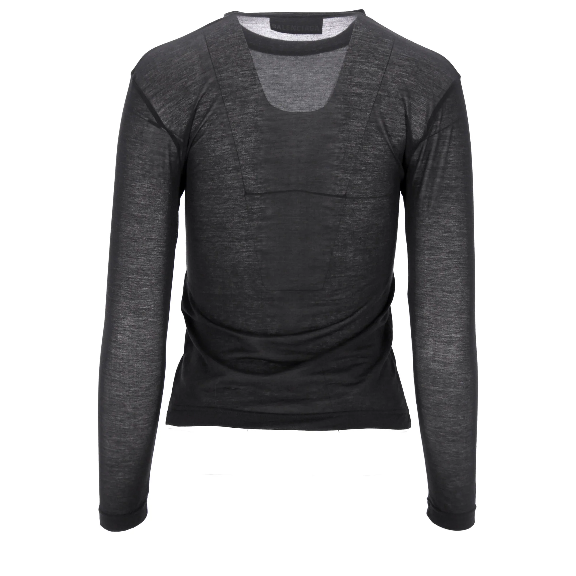 Women's Balenciaga Fitted Crewneck Long Sleeve Top in Grey Cotton - Image 9